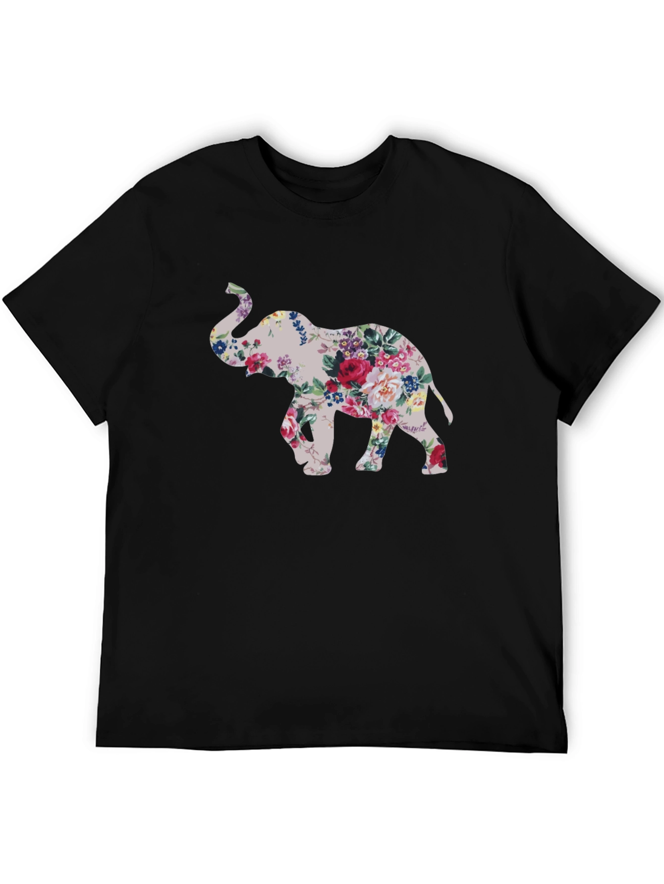 Floral Elephant Graphic T-Shirt