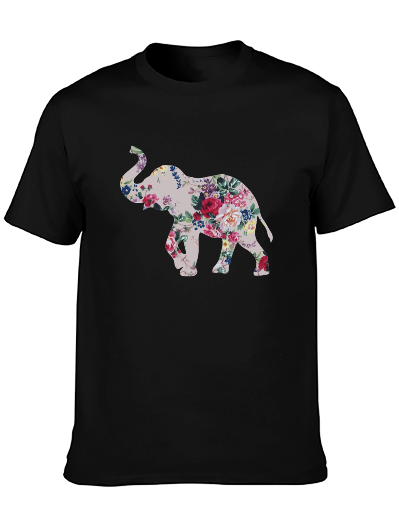 Floral Elephant Graphic T-Shirt