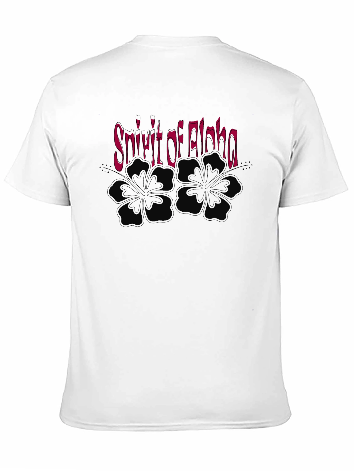 Spirit of Aloha Black T-Shirt with Hibiscus