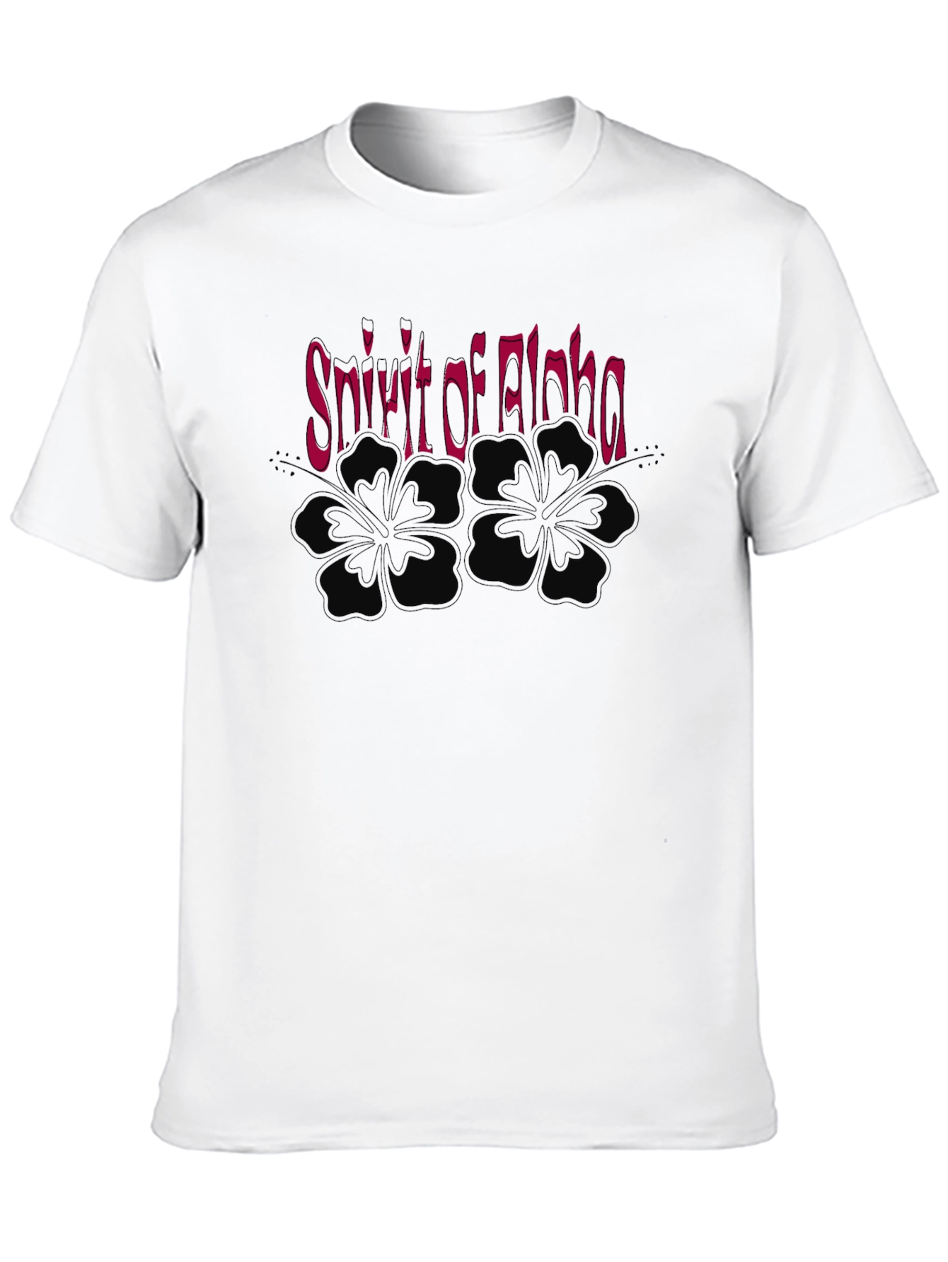 Spirit of Aloha Black T-Shirt with Hibiscus