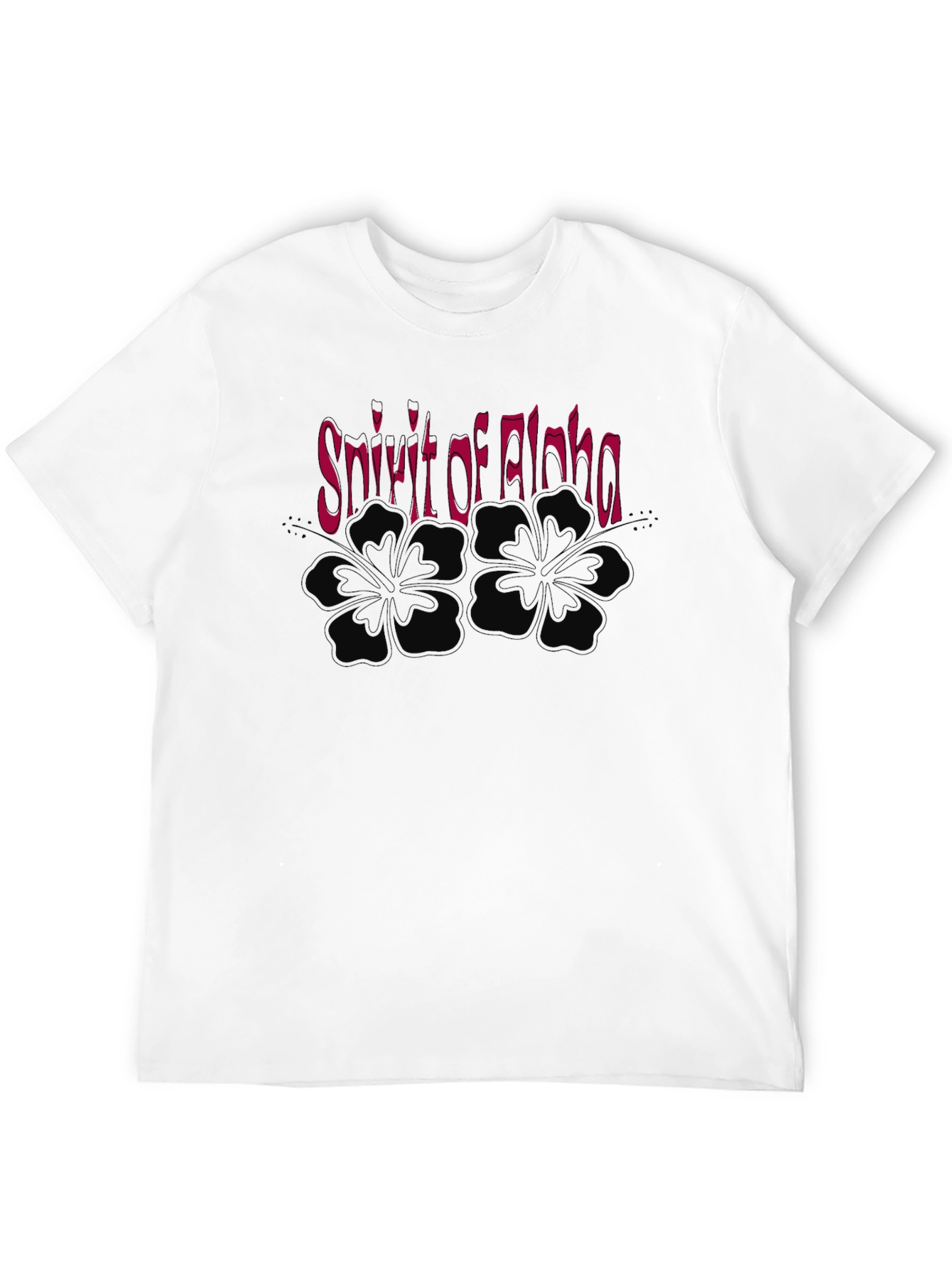 Spirit of Aloha Black T-Shirt with Hibiscus