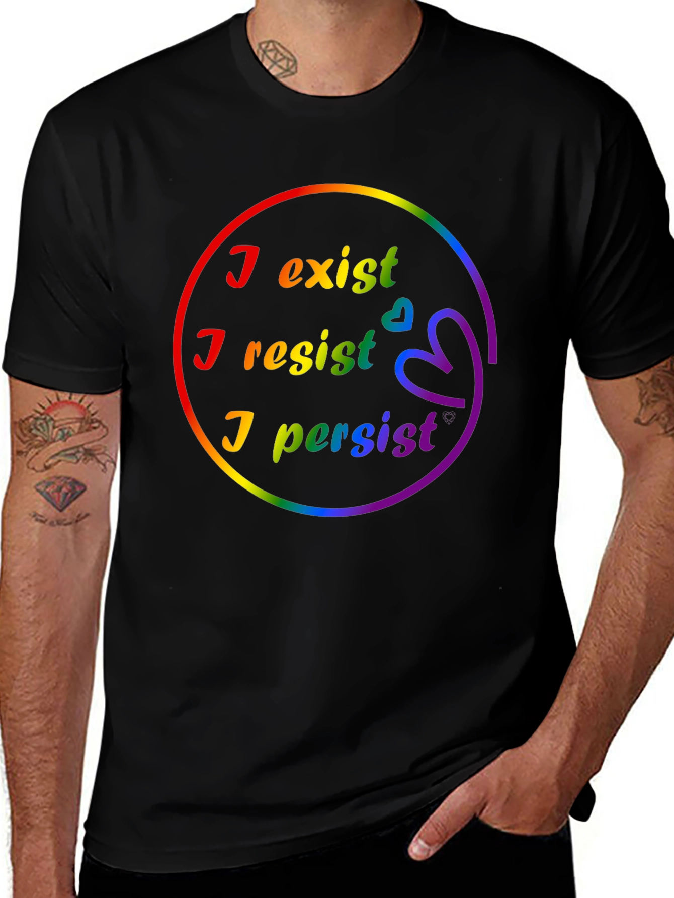 I Exist I Resist I Persist Pride LGBTQ+ T-Shirt