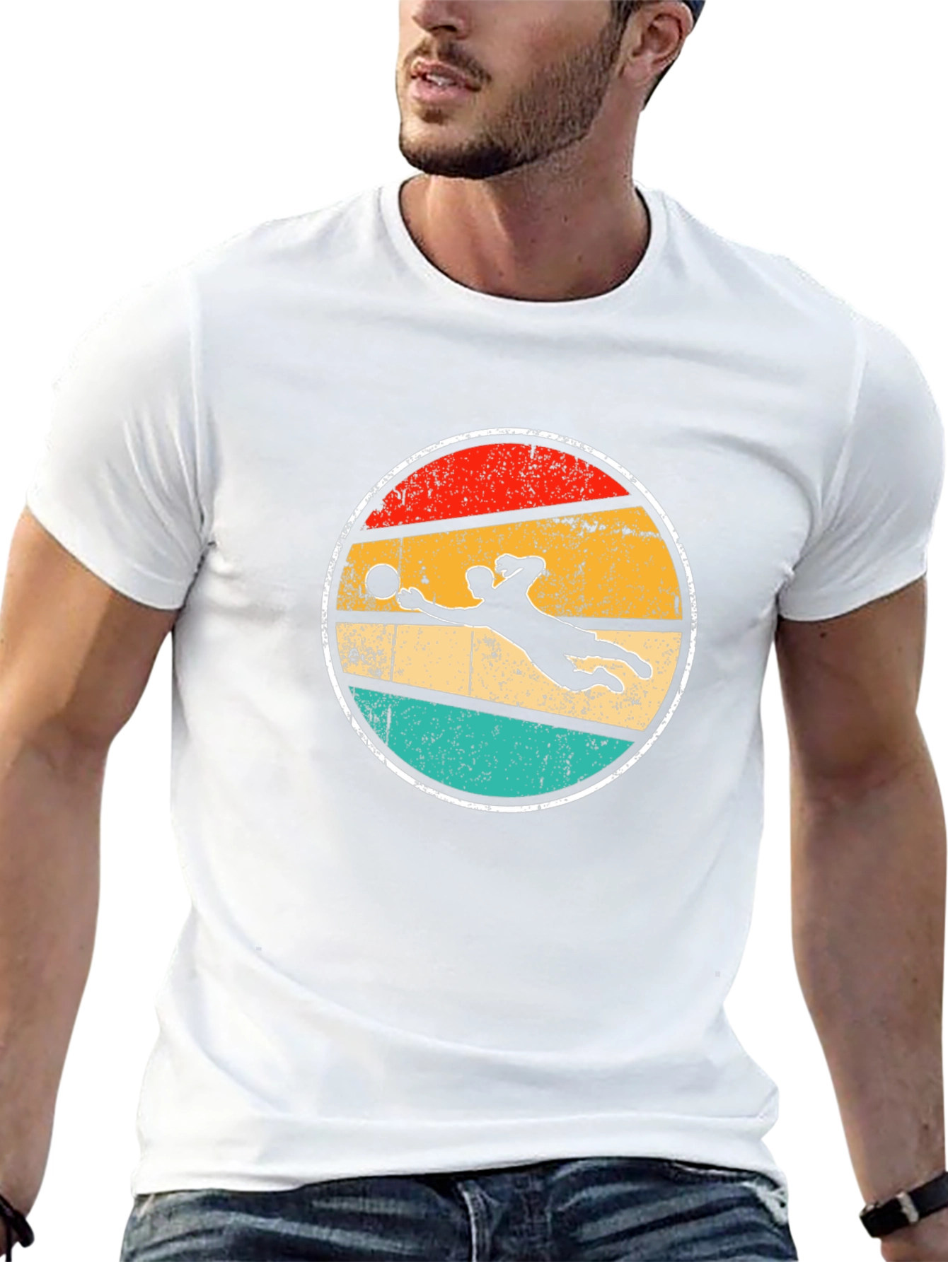 Retro Volleyball Player Graphic Tee