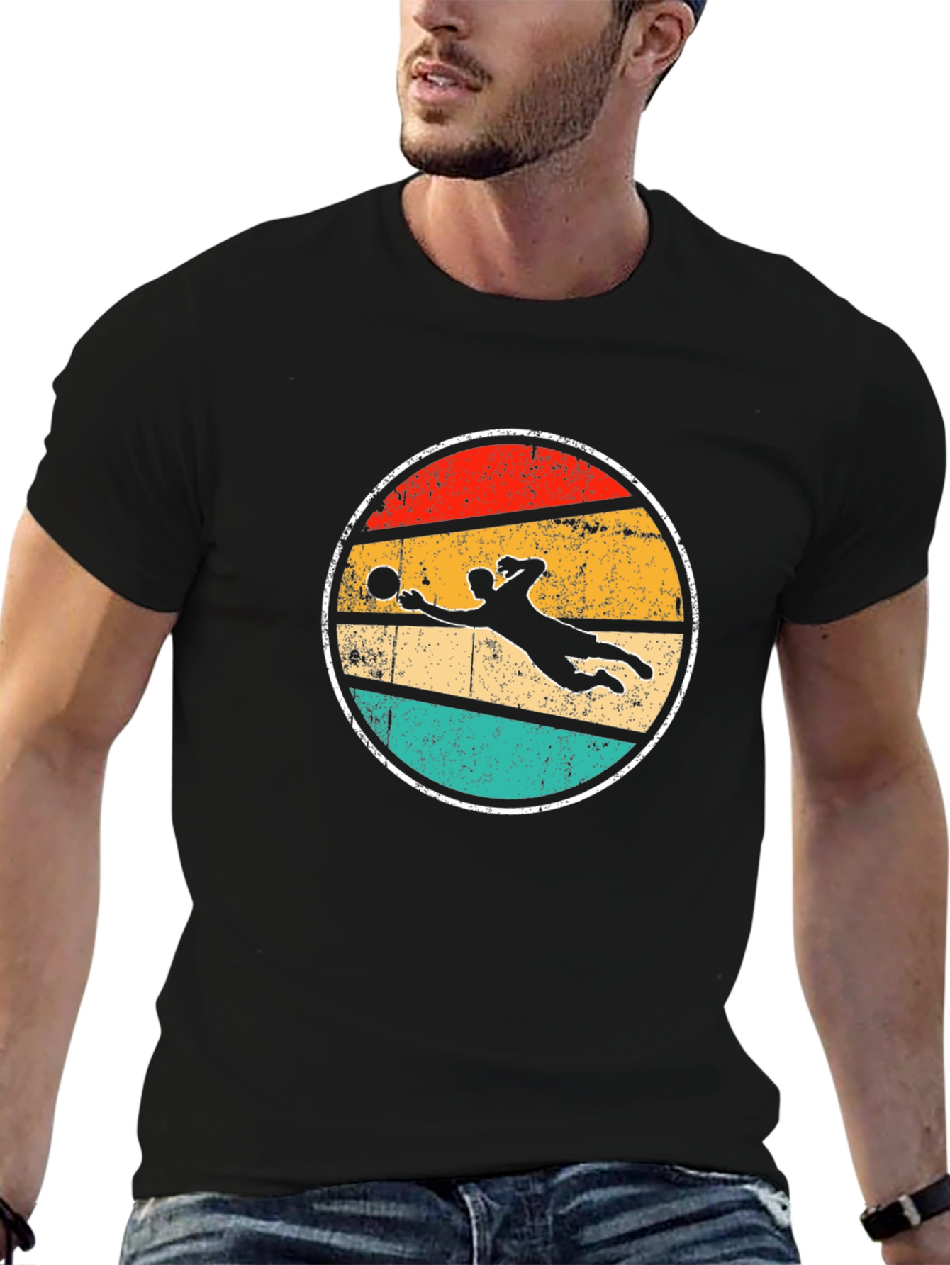 Retro Volleyball Player Graphic Tee