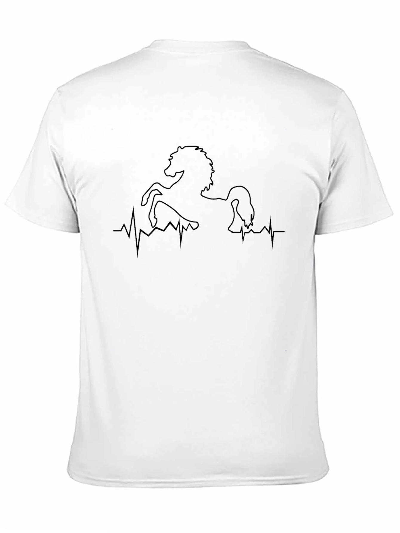 Horse Heartbeat Graphic Tee - Black