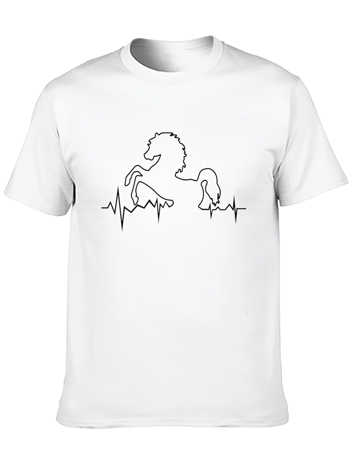 Horse Heartbeat Graphic Tee - Black