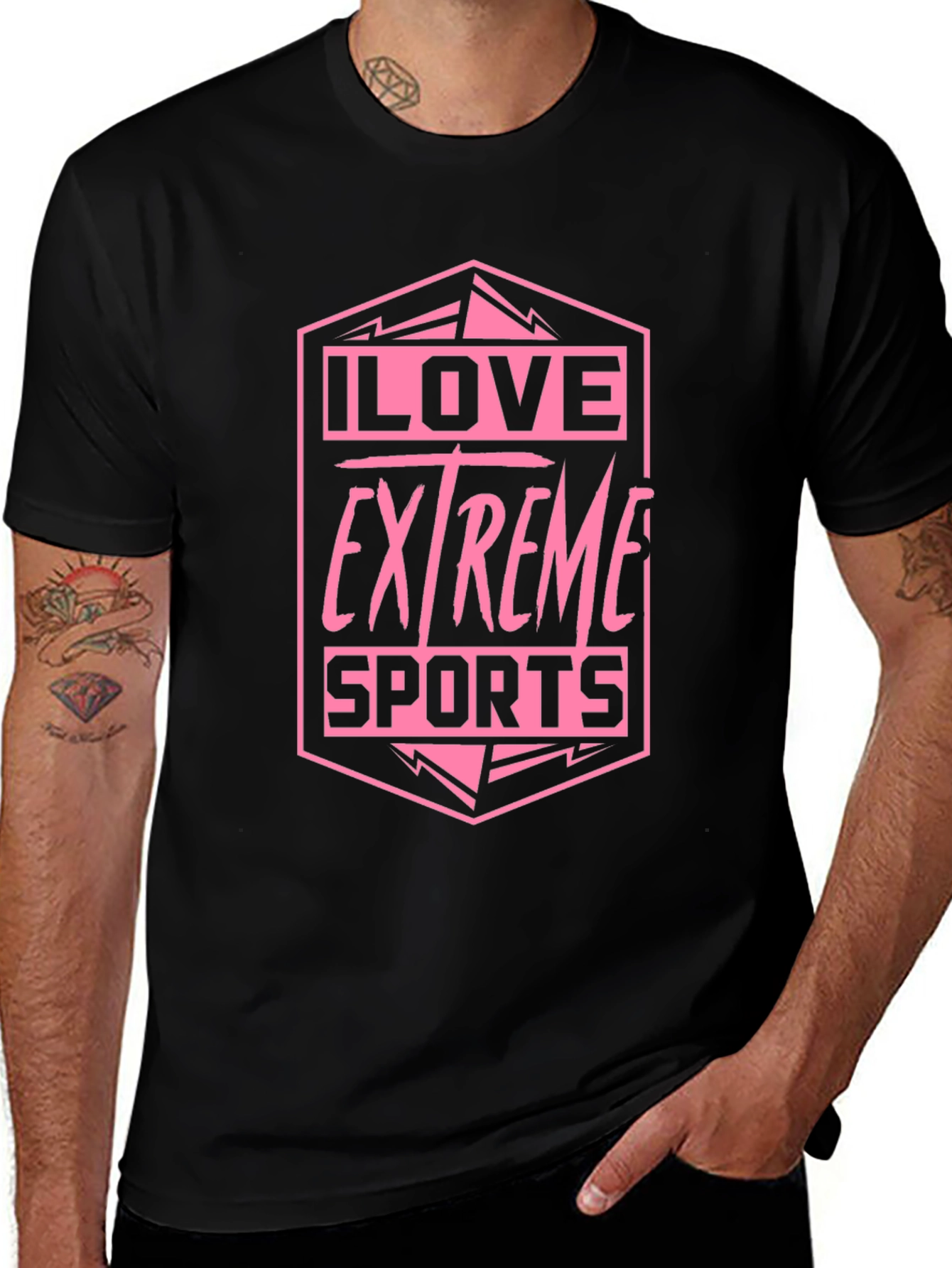 I Love Extreme Sports Graphic Tee - Black