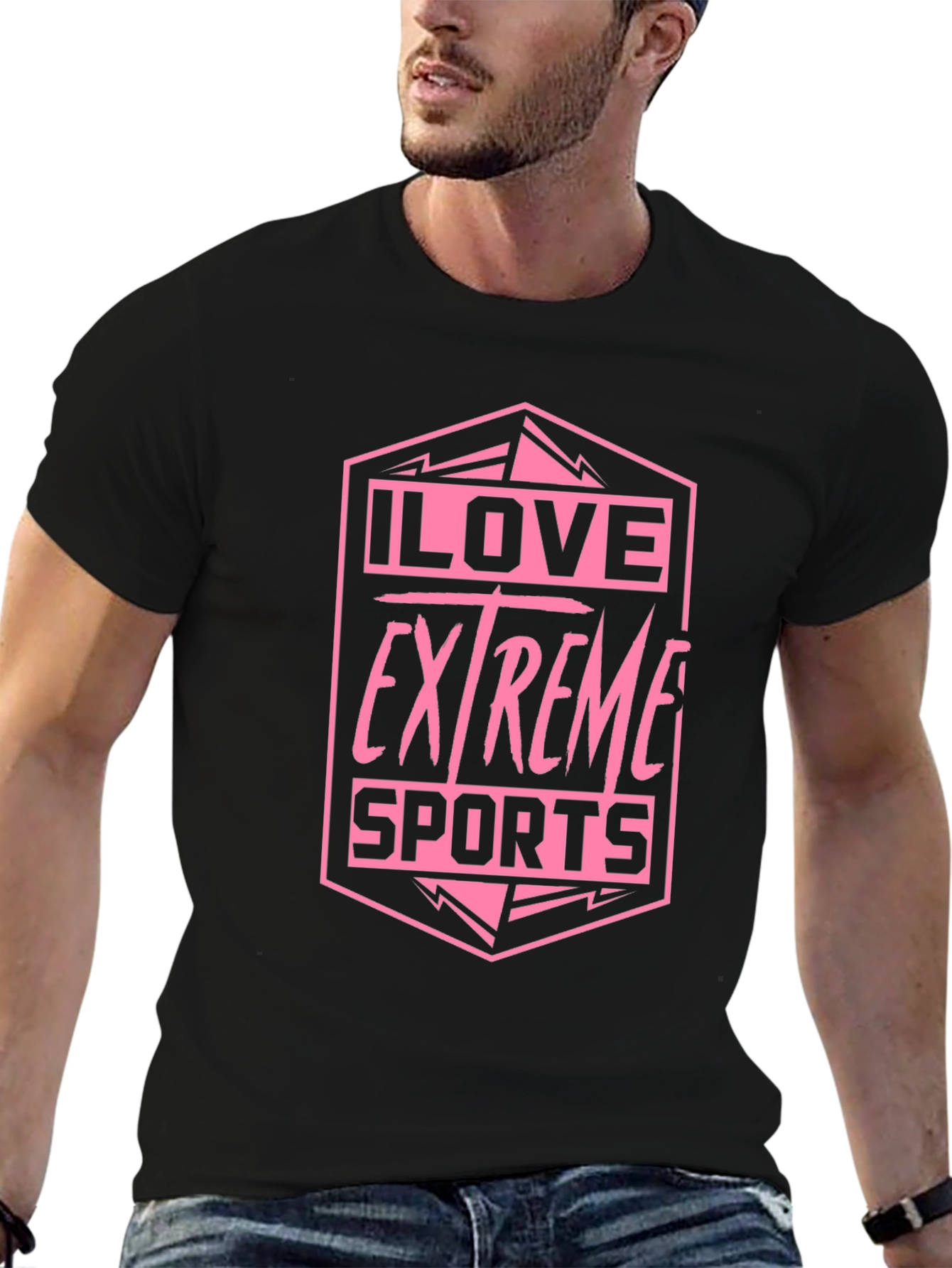 I Love Extreme Sports Graphic Tee - Black