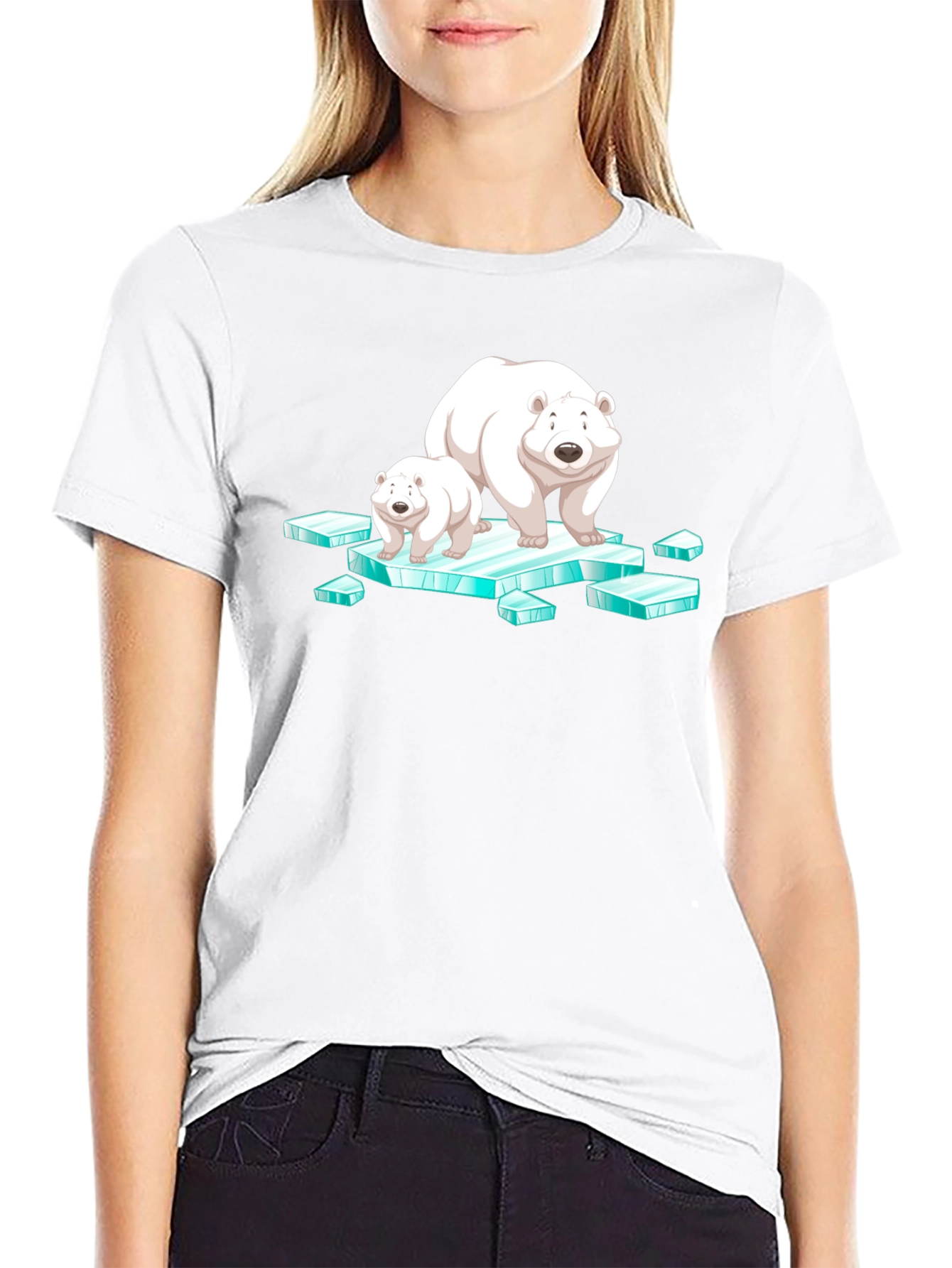 Polar Bear Family Graphic T-Shirt