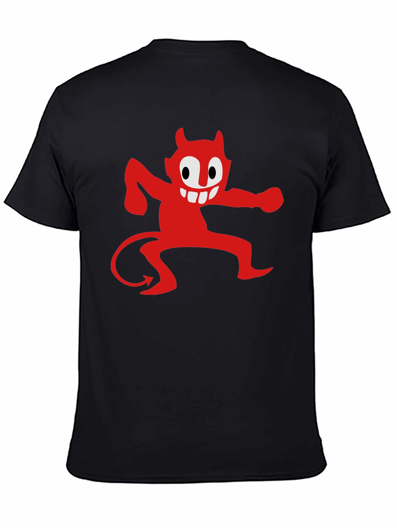 Cartoon Devil Graphic Tee - Mens Black T-Shirt