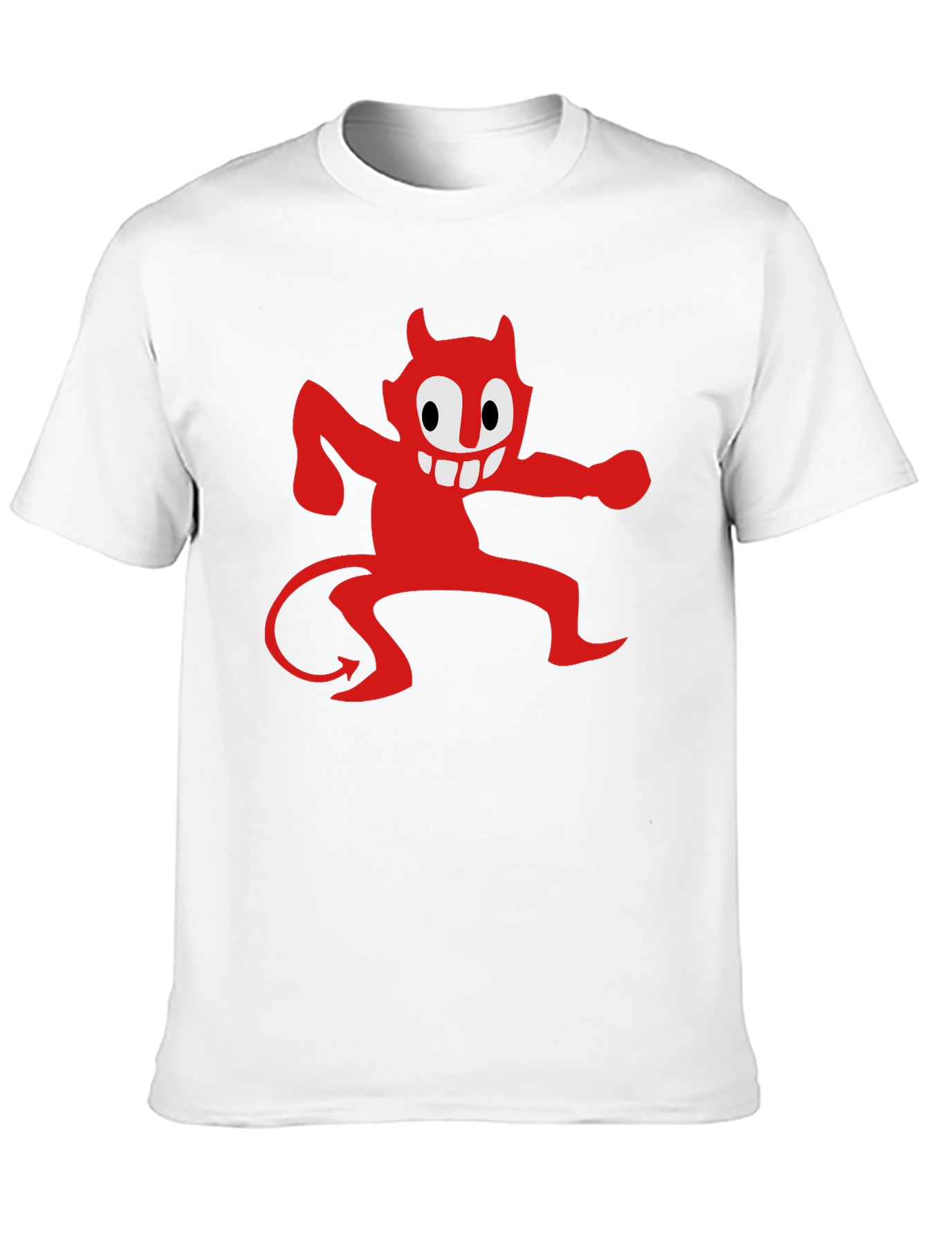 Cartoon Devil Graphic Tee - Mens Black T-Shirt
