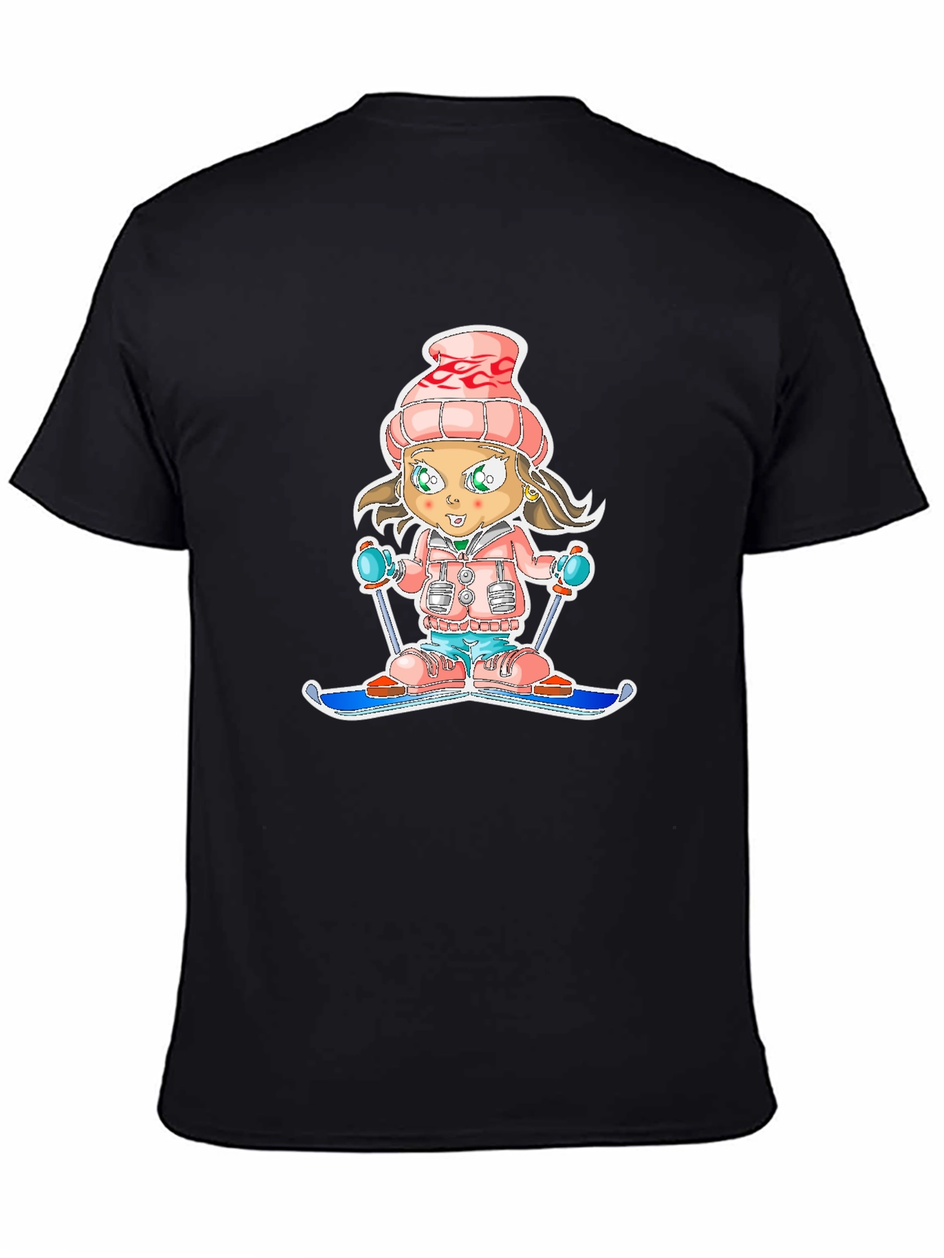 Cartoon Ski Girl T-Shirt