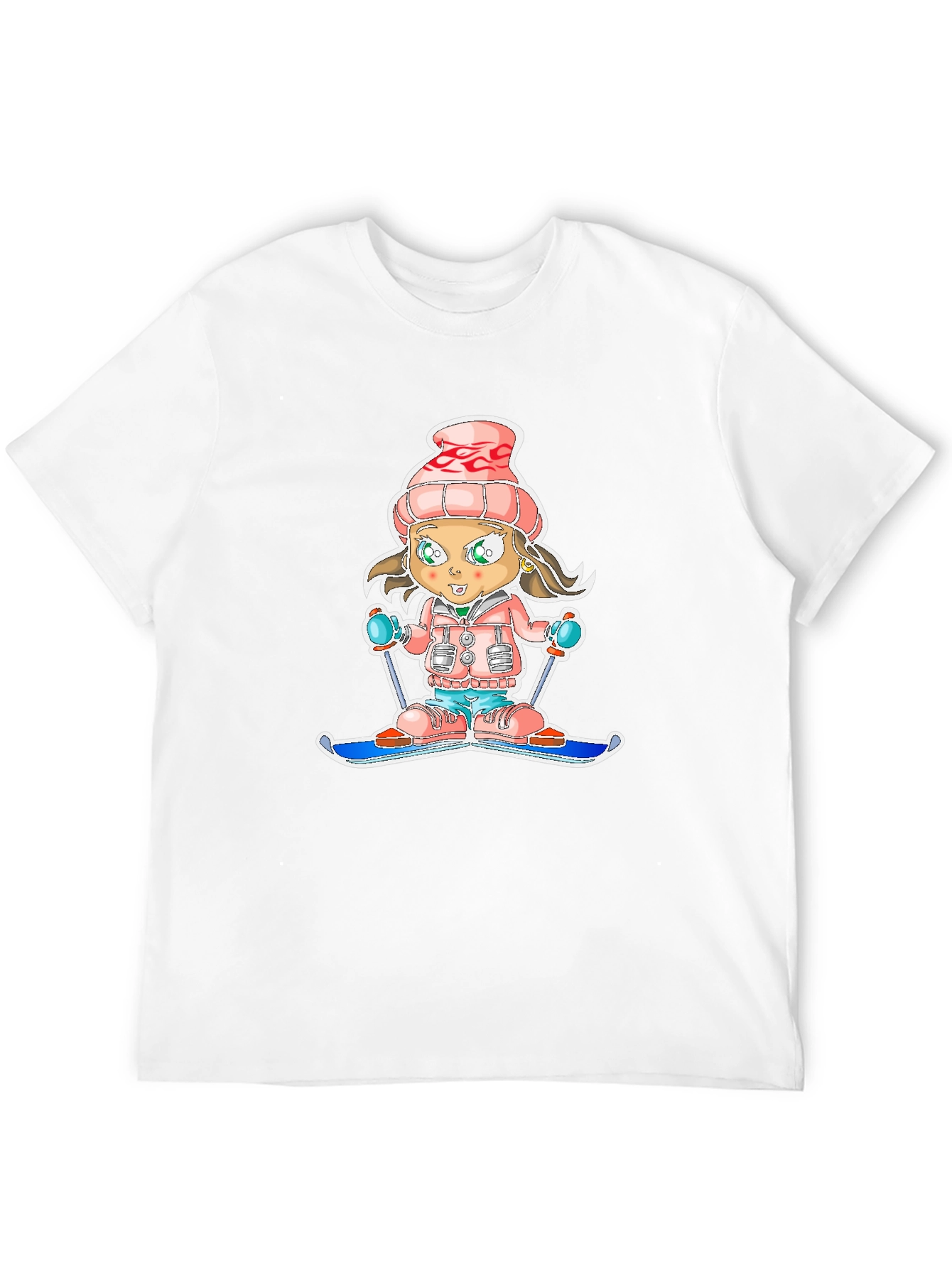 Cartoon Ski Girl T-Shirt