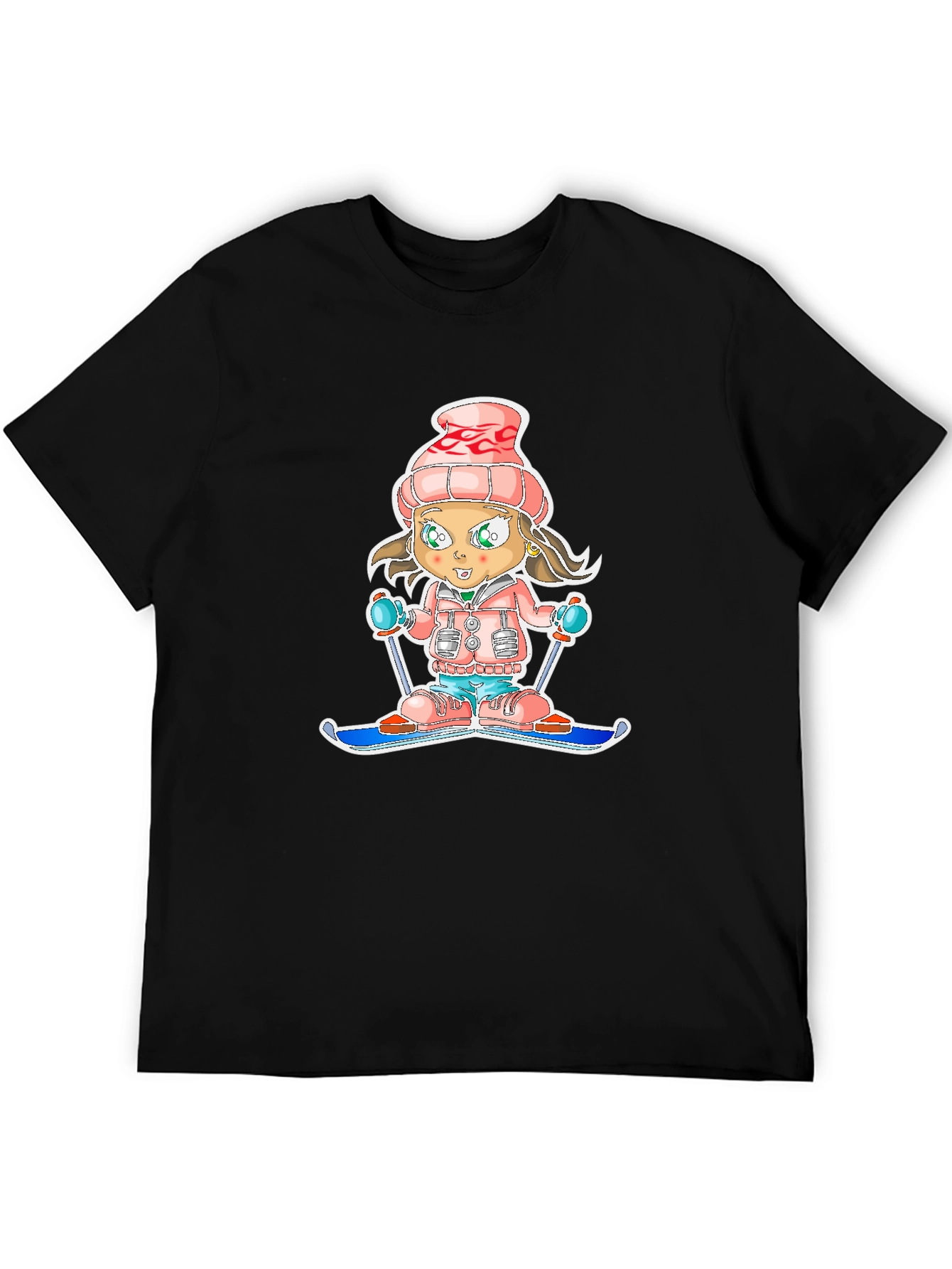 Cartoon Ski Girl T-Shirt