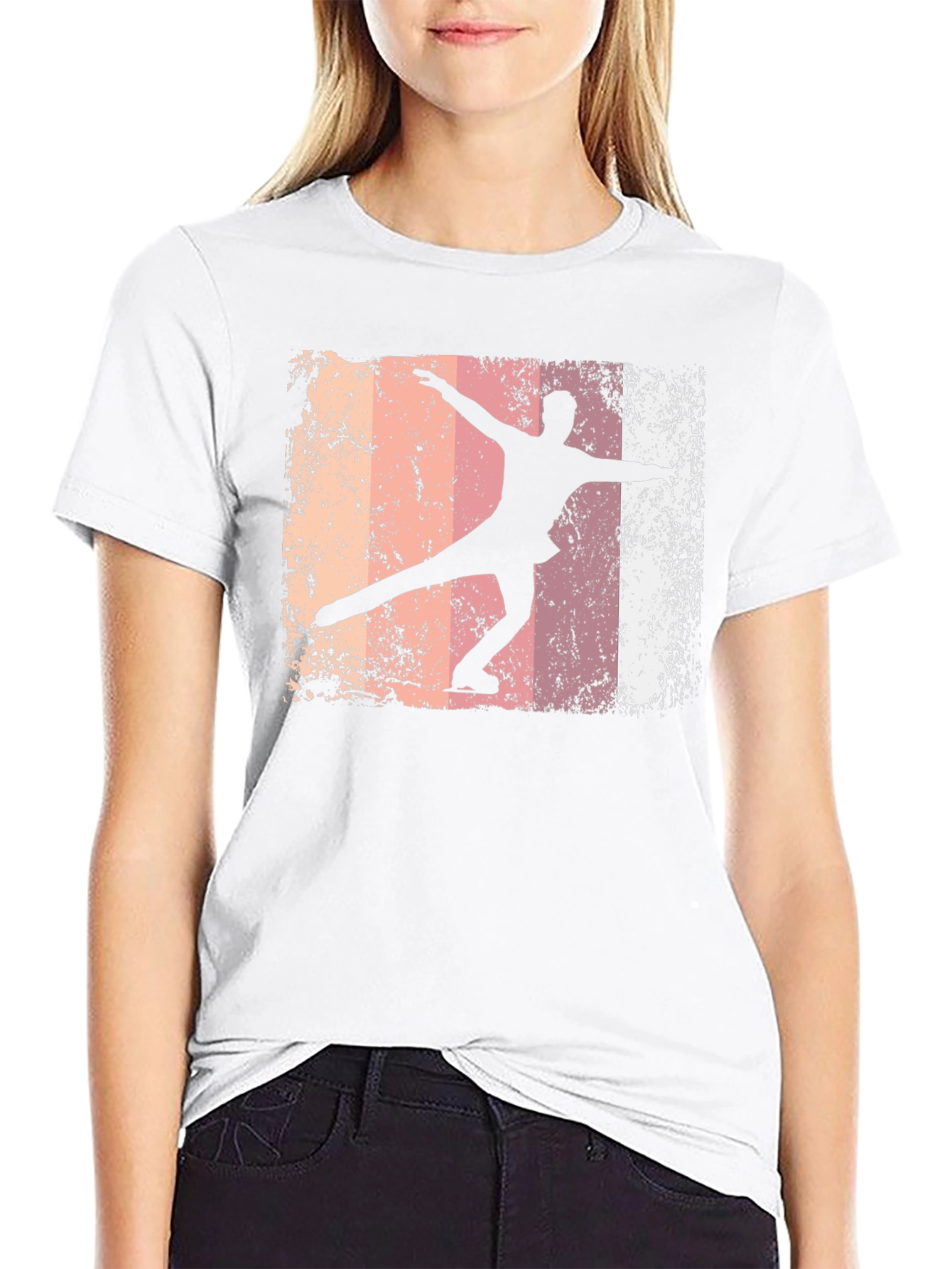 Figure Skater Graphic Tee - Retro Style