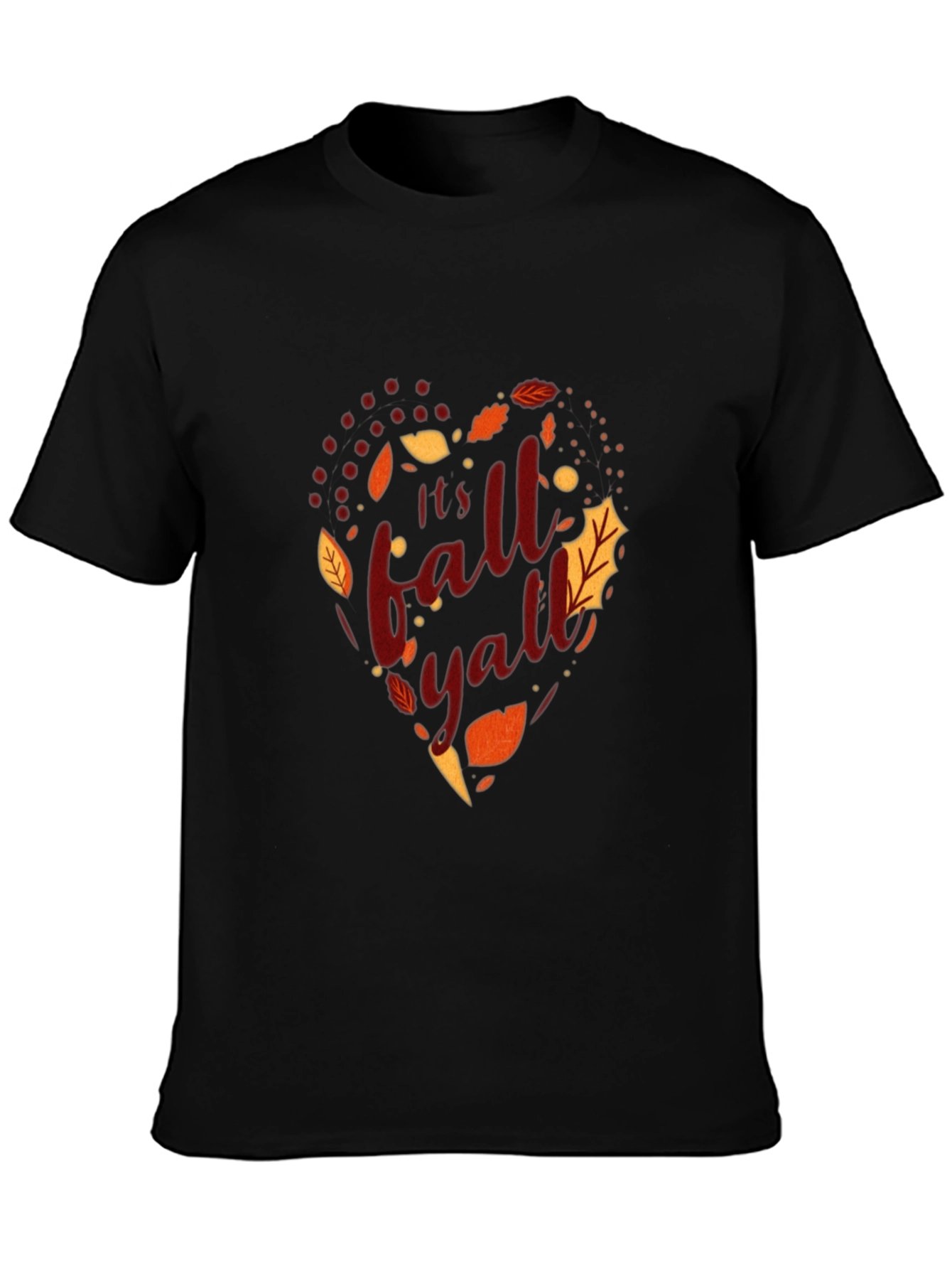 Its Fall Yall T-Shirt Autumn Leaf Heart Design