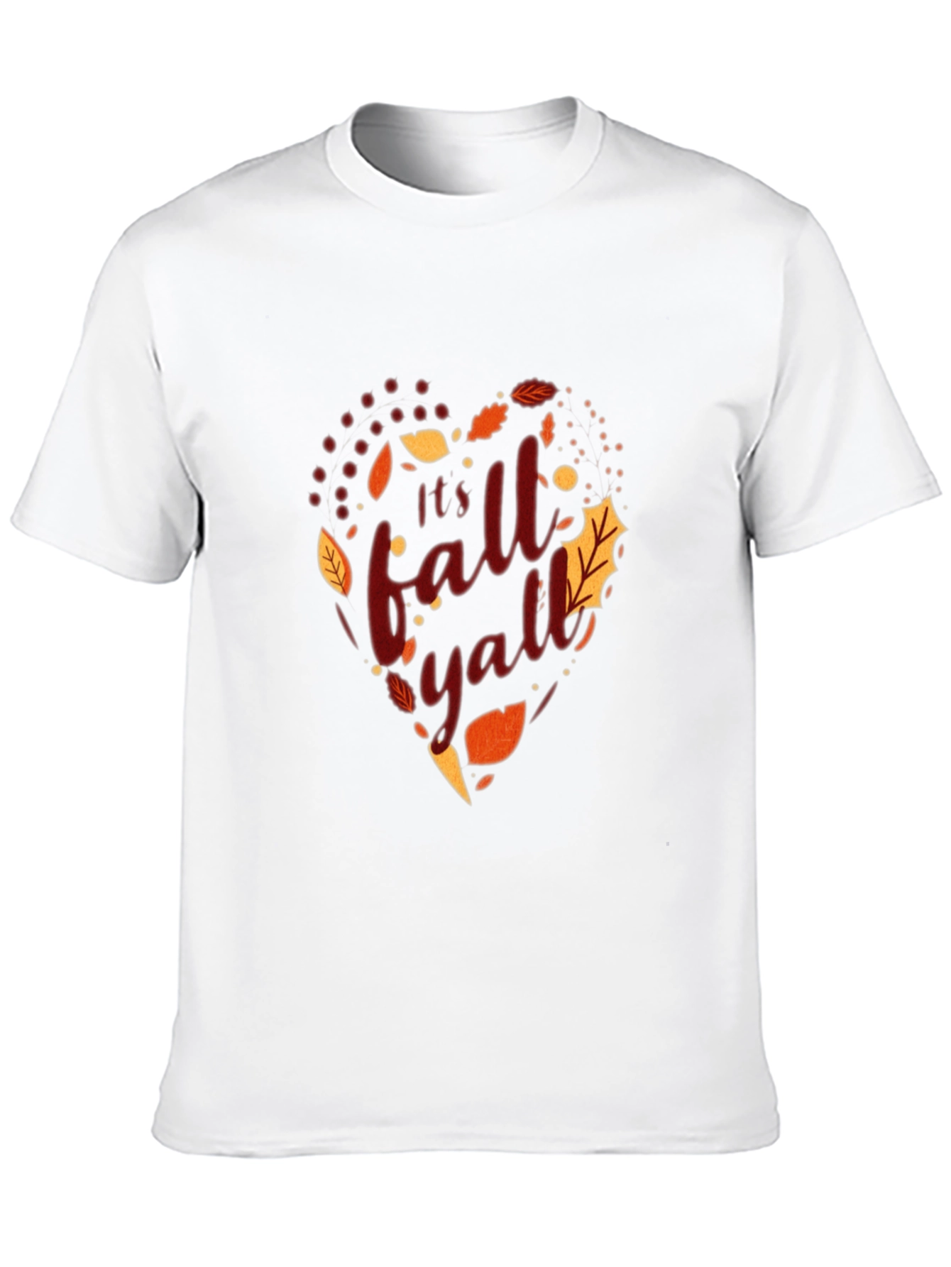Its Fall Yall T-Shirt Autumn Leaf Heart Design