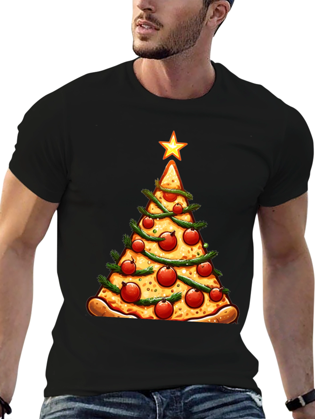 Pizza Christmas Tree Graphic Tee