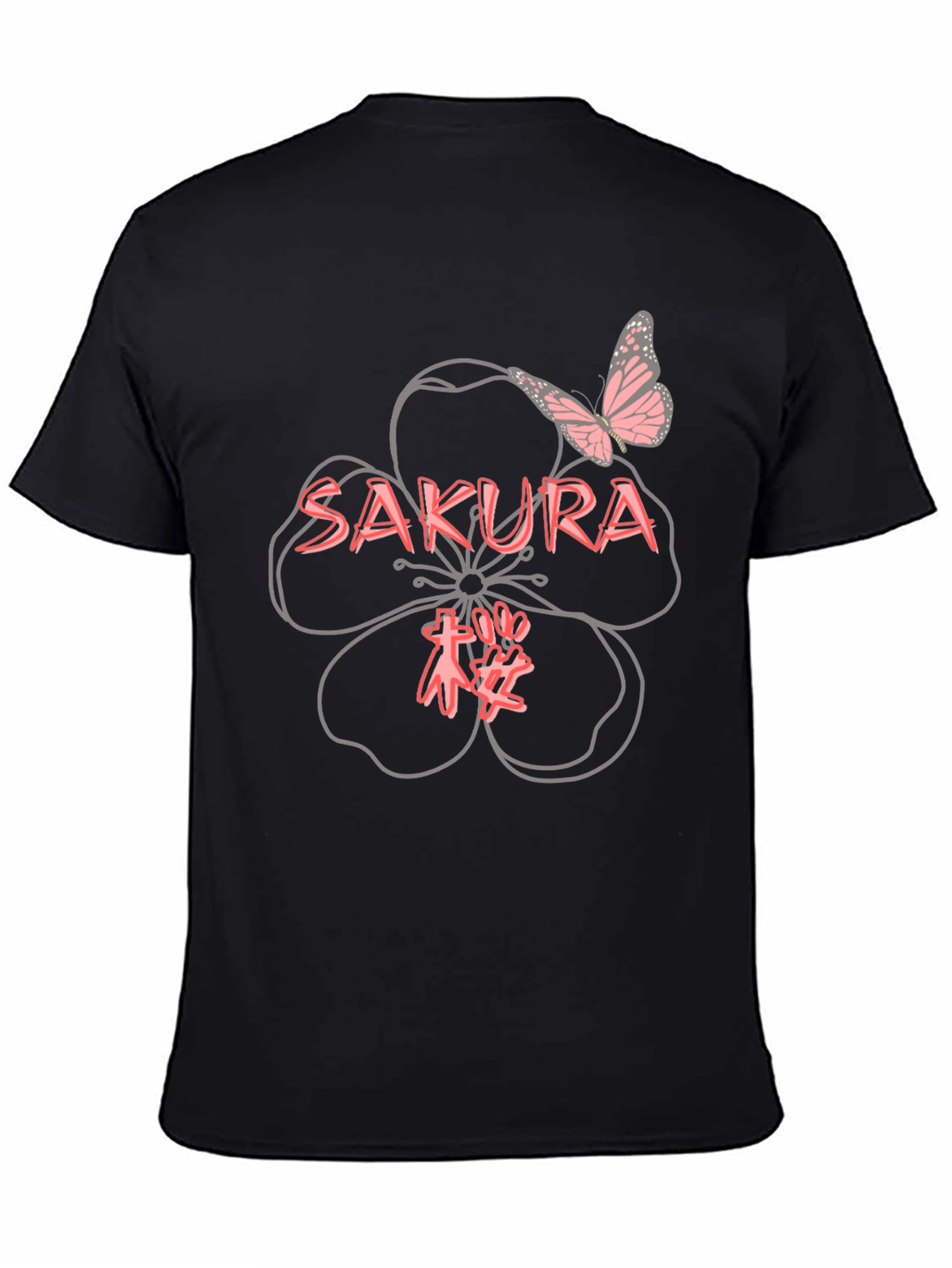 Sakura Blossom T-Shirt - Butterfly Design