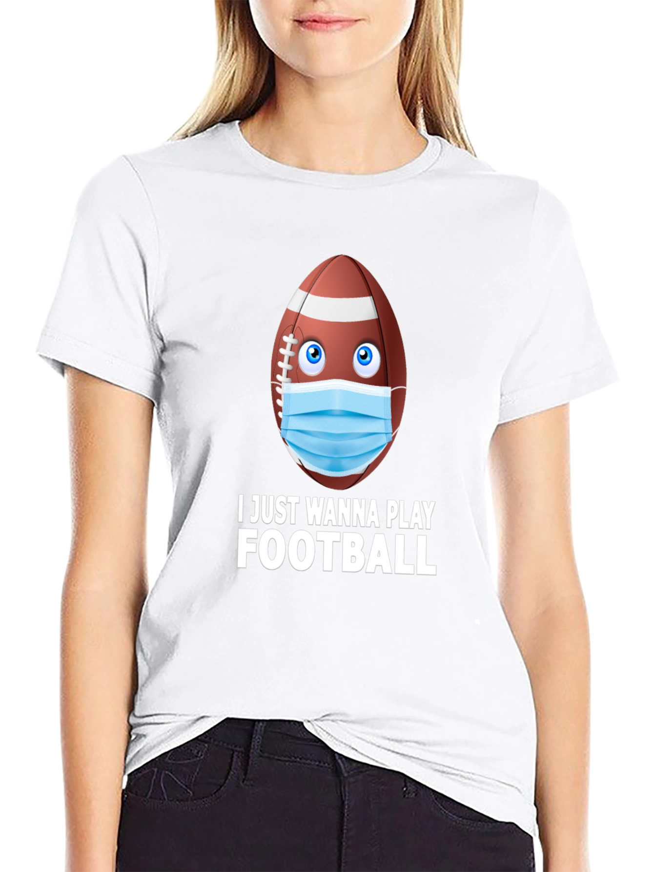 Funny Football Mask T-Shirt - Play During Covid