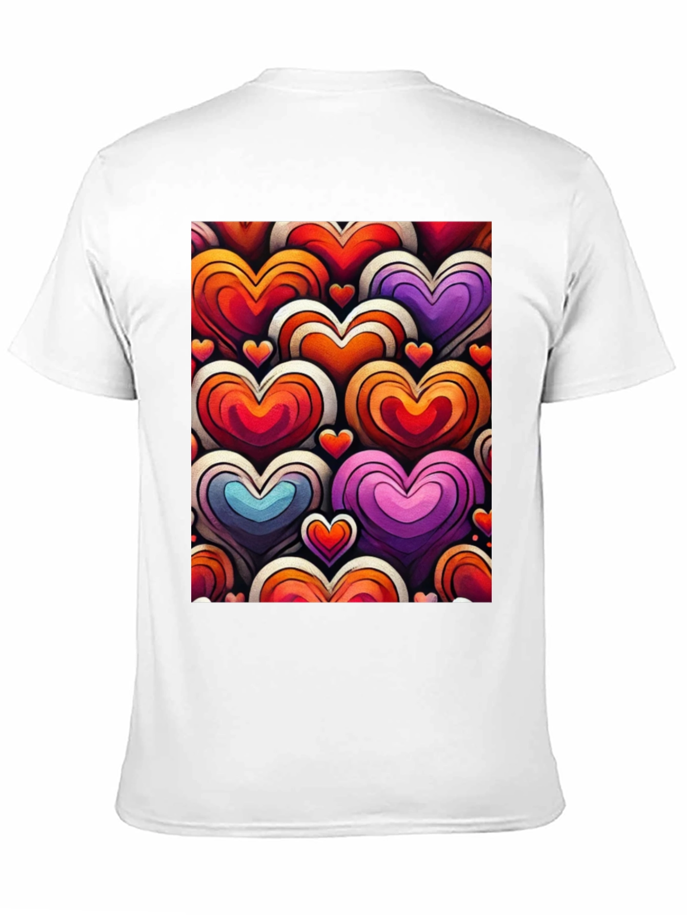 Heart Pattern Graphic Tee - Stylish and Unique