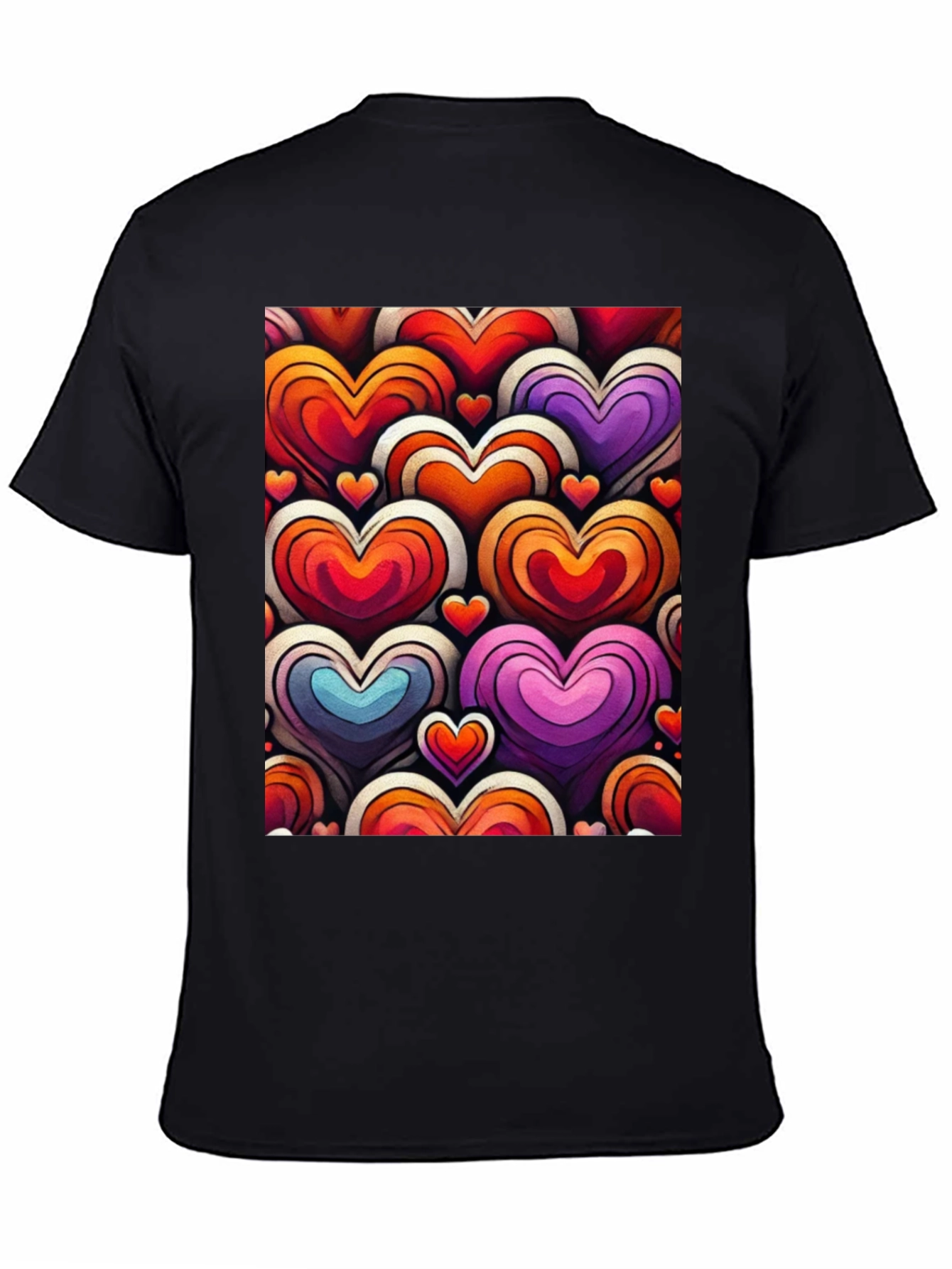 Heart Pattern Graphic Tee - Stylish and Unique