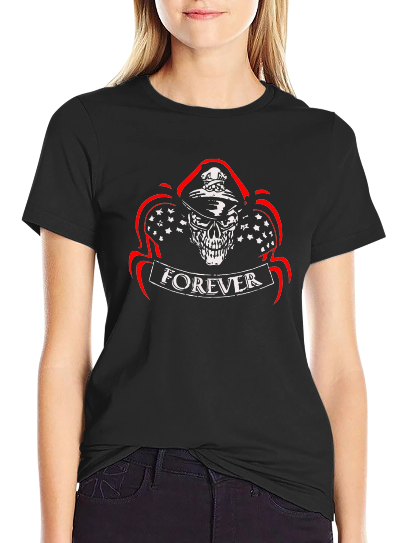 Forever Skull Graphic Tee - Mens Black T-Shirt