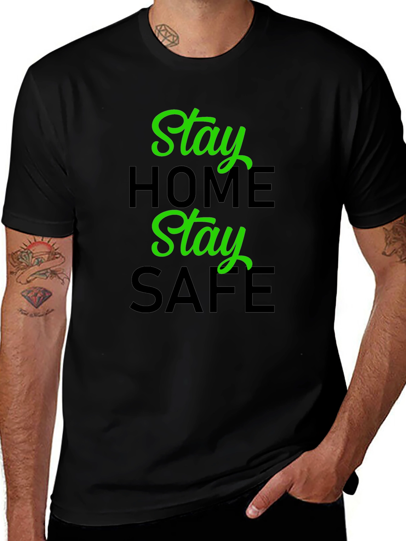 Stay Home Stay Safe Graphic T-Shirt