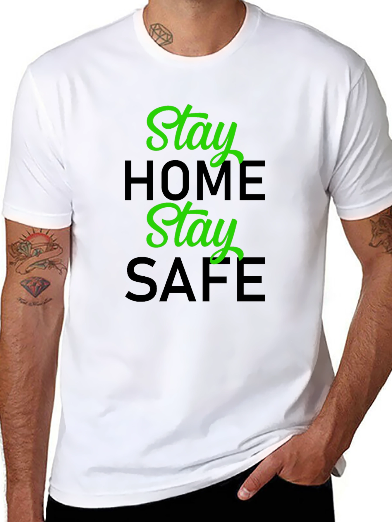 Stay Home Stay Safe Graphic T-Shirt