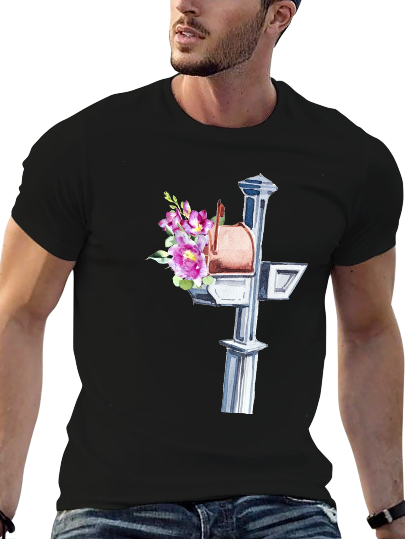 Floral Mailbox Graphic Tee - Unique & Stylish!
