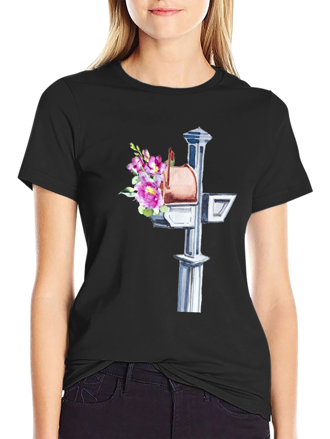 Floral Mailbox Graphic Tee - Unique & Stylish!
