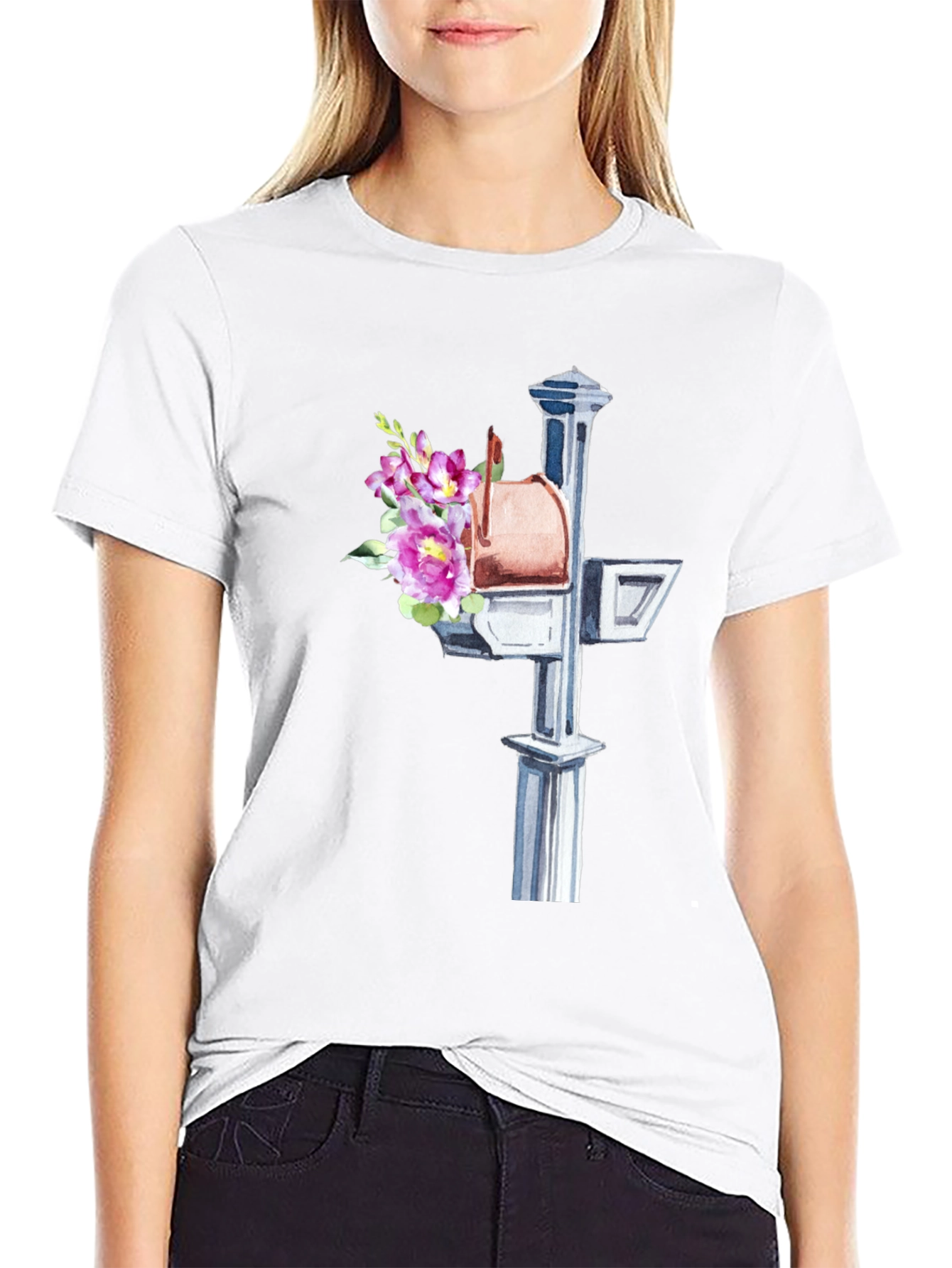 Floral Mailbox Graphic Tee - Unique & Stylish!