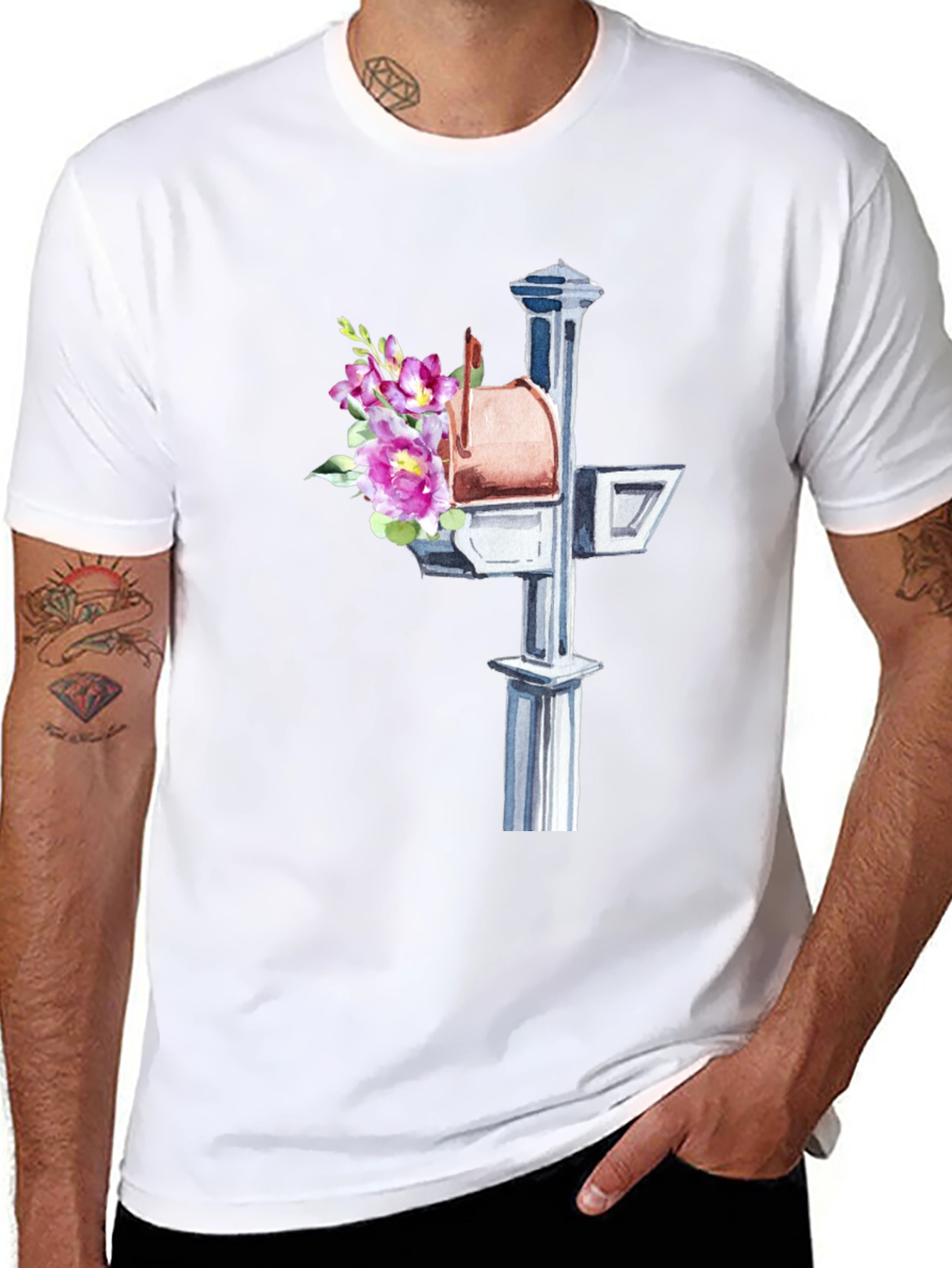 Floral Mailbox Graphic Tee - Unique & Stylish!