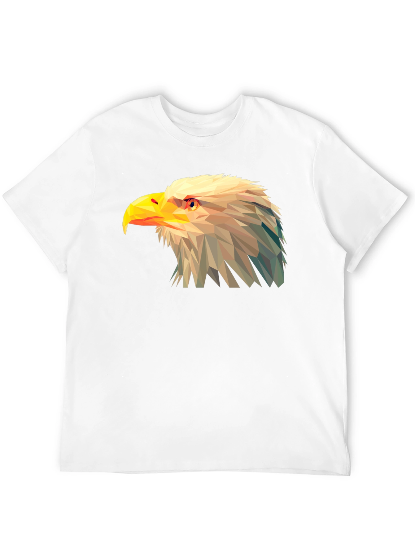 Geometric Eagle Graphic Tee - Black Cotton T-Shirt