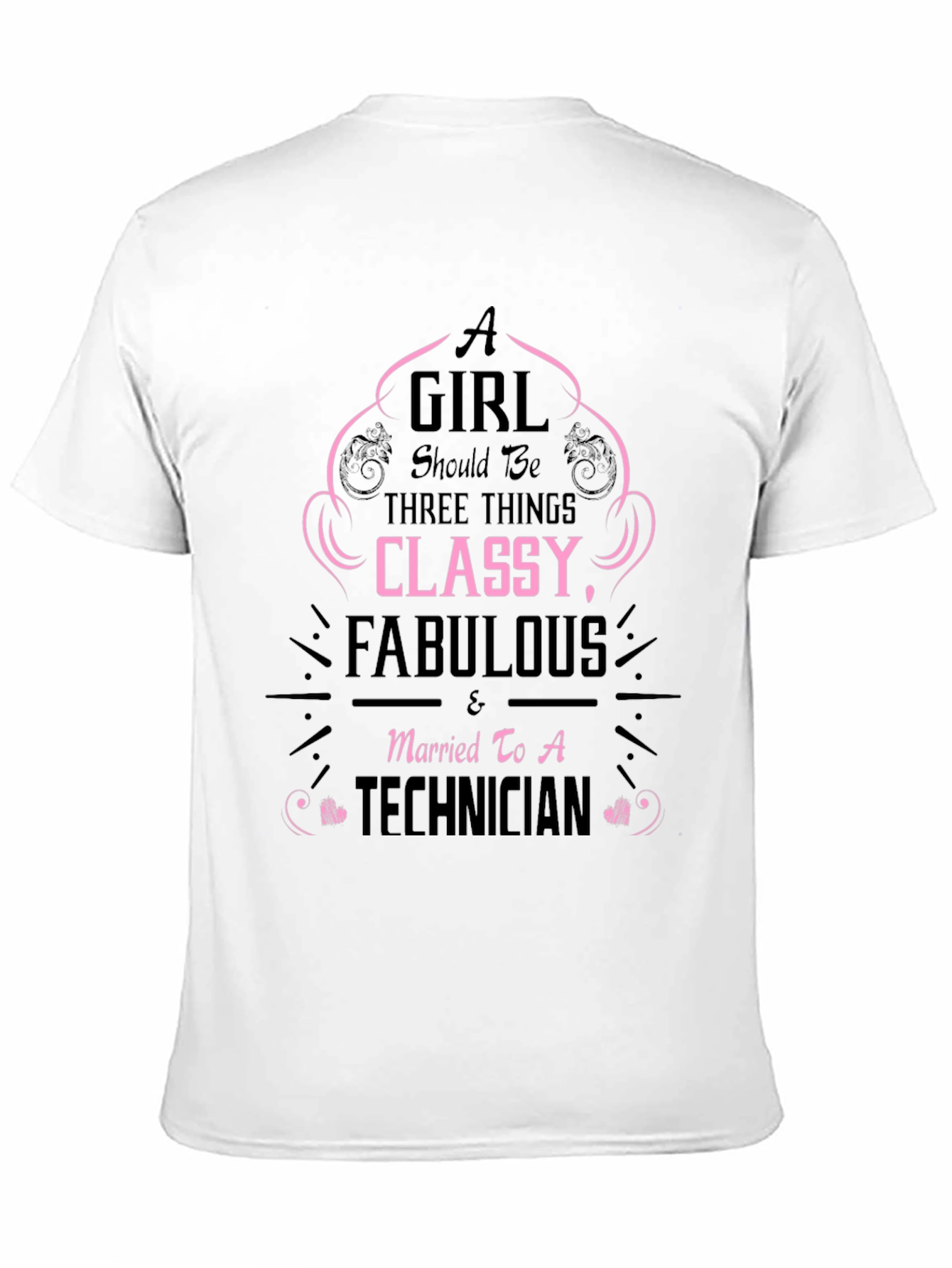 Classy Technician Wife Black T-Shirt