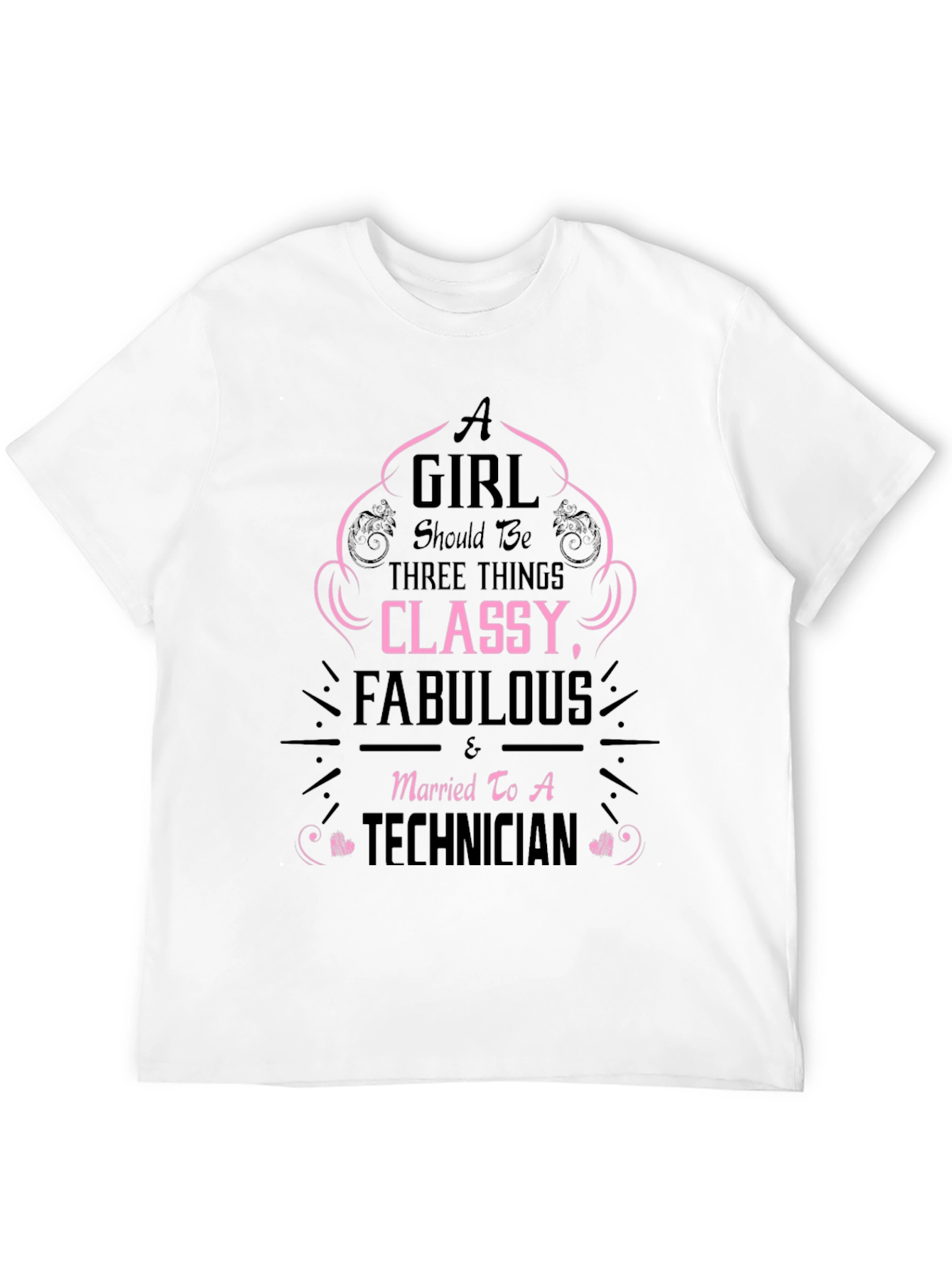 Classy Technician Wife Black T-Shirt