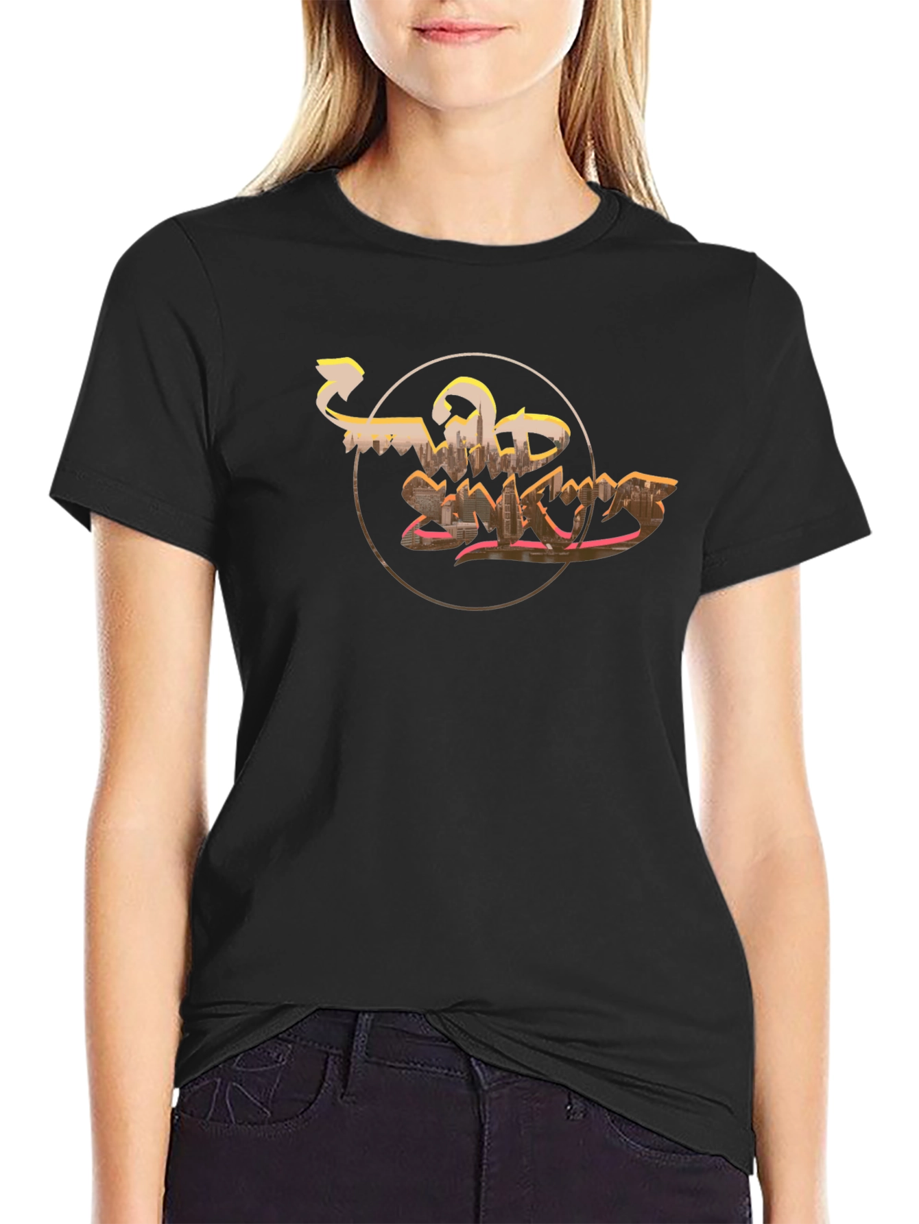 Wild Sharks Graphic Print Black T-Shirt