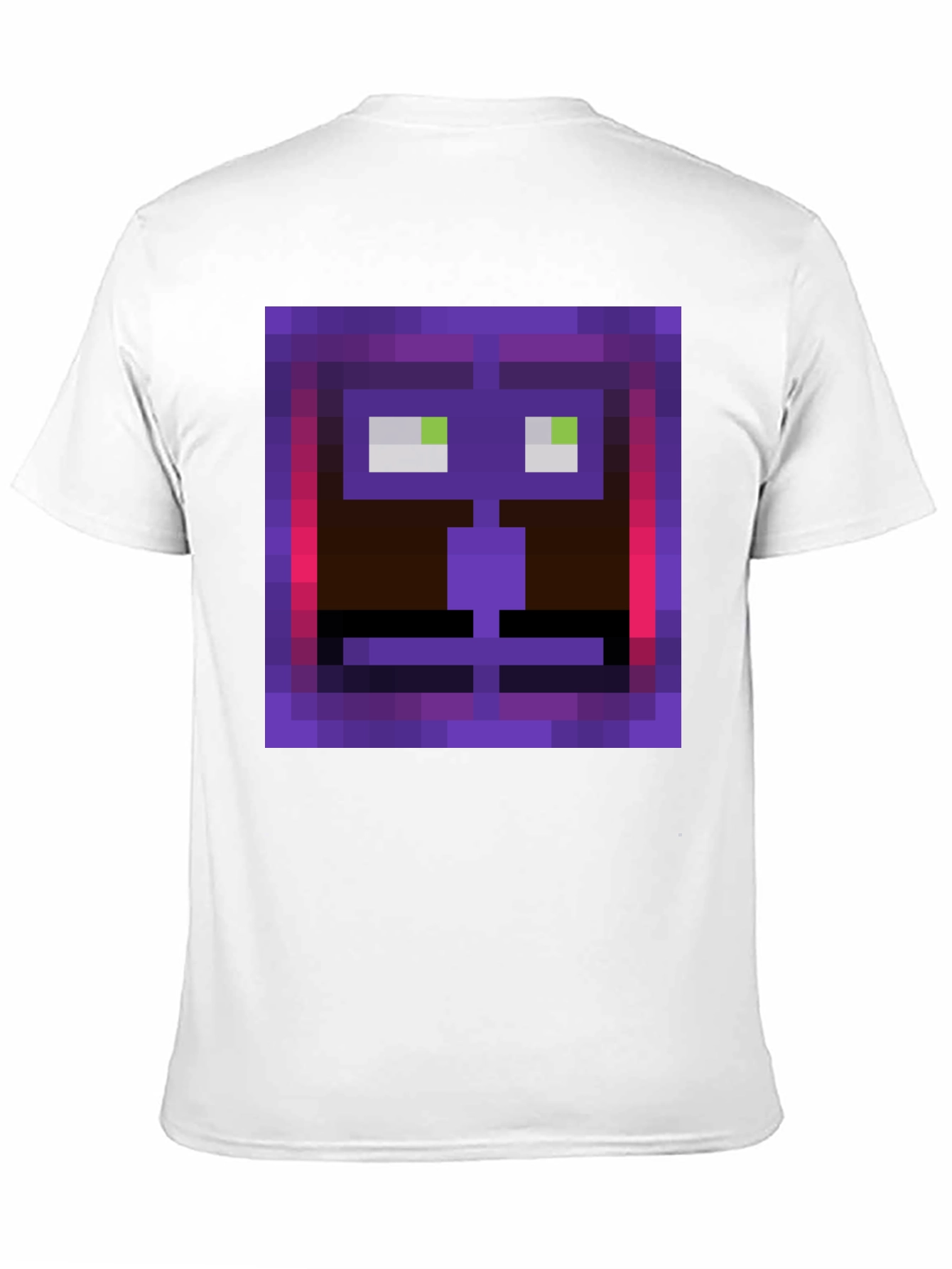 Pixel Art Face Graphic Tee - Black Casual Shirt