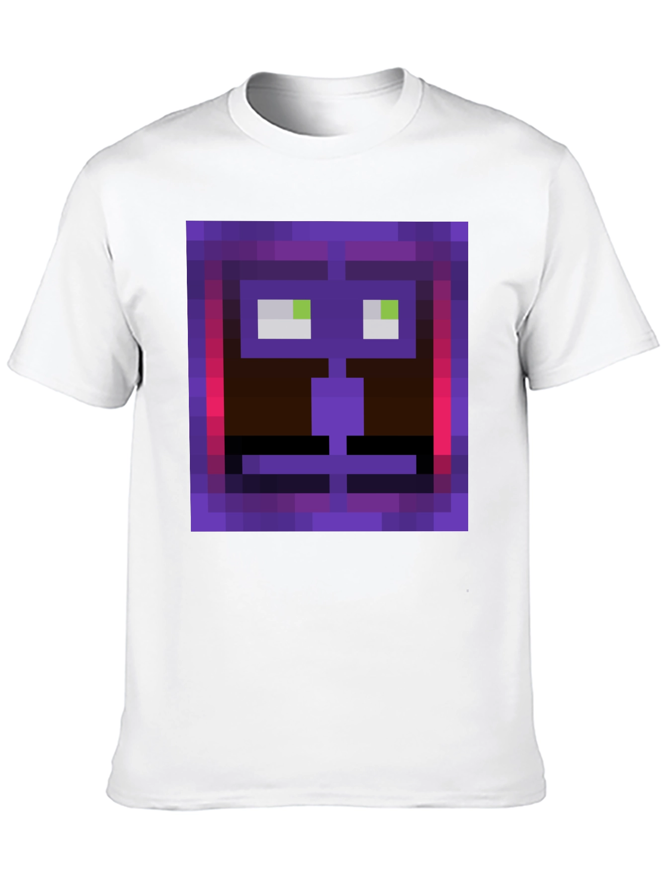 Pixel Art Face Graphic Tee - Black Casual Shirt