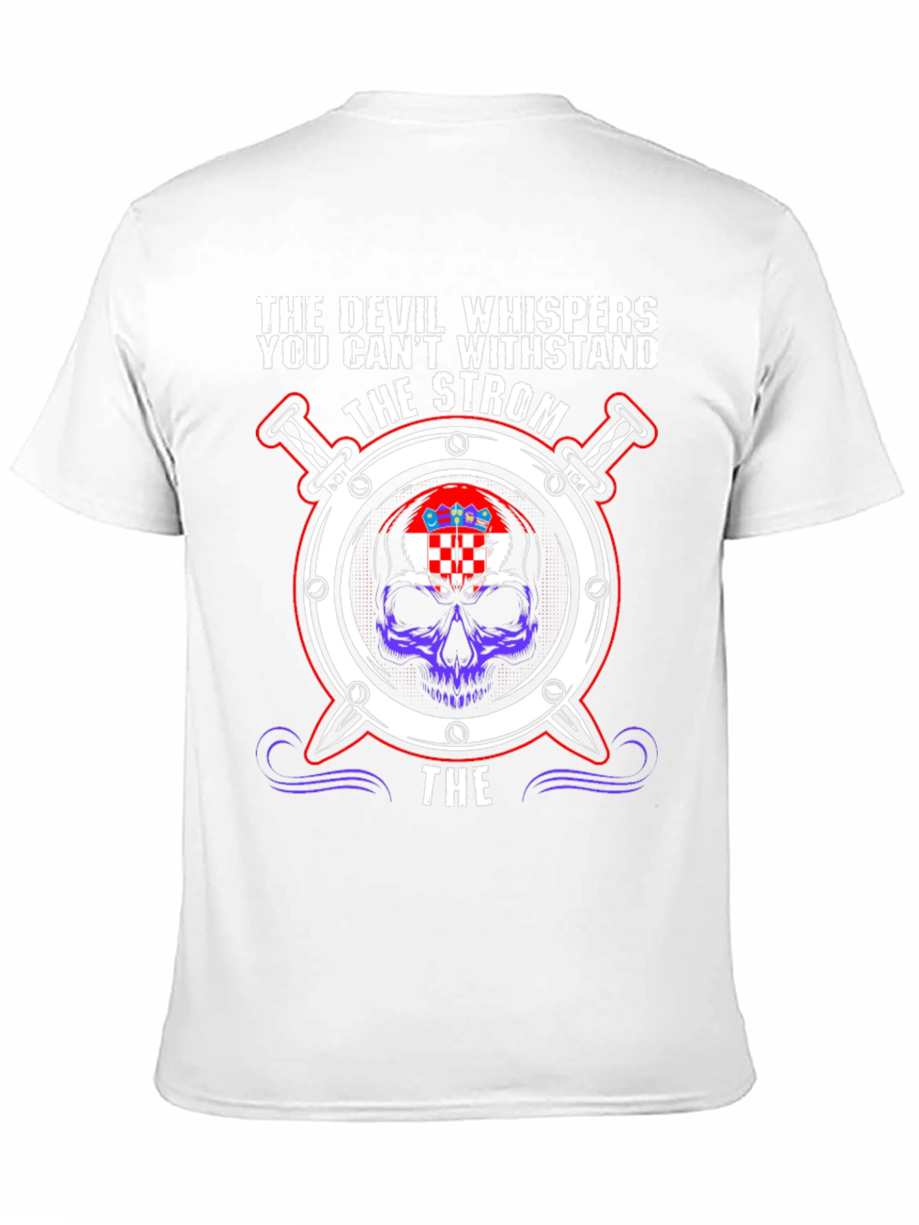 Devil Whispers Storm Croatia Skull T-Shirt