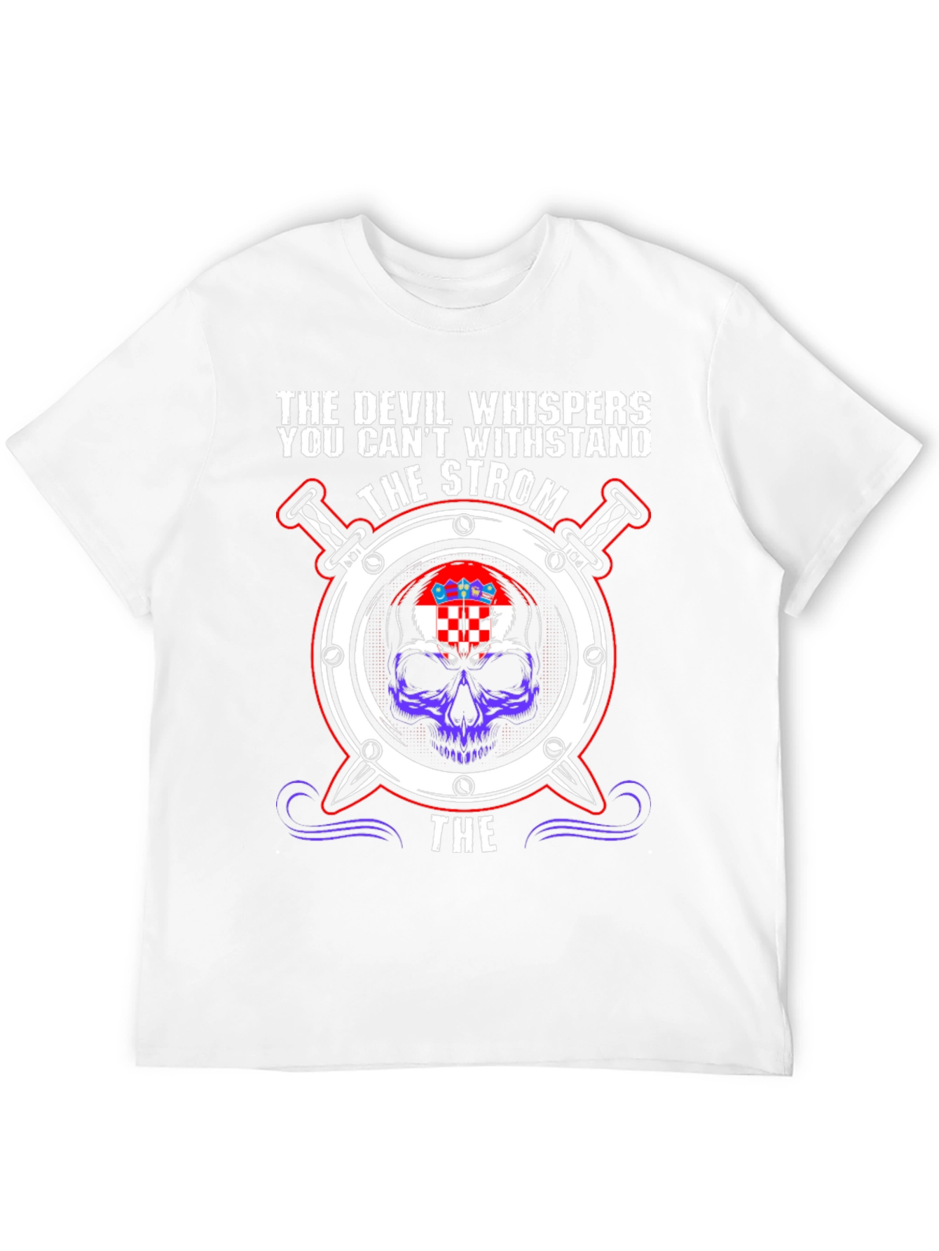 Devil Whispers Storm Croatia Skull T-Shirt