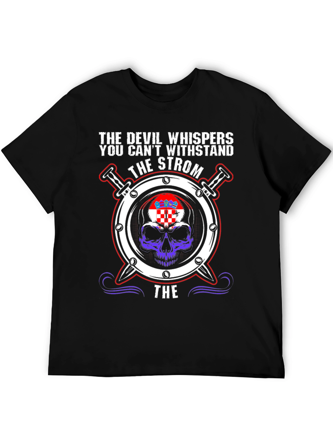 Devil Whispers Storm Croatia Skull T-Shirt
