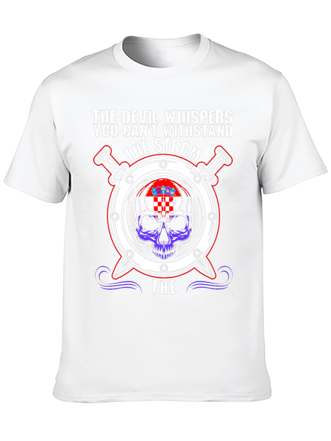 Devil Whispers Storm Croatia Skull T-Shirt