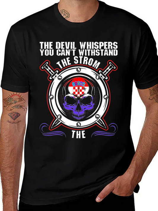 Devil Whispers Storm Croatia Skull T-Shirt