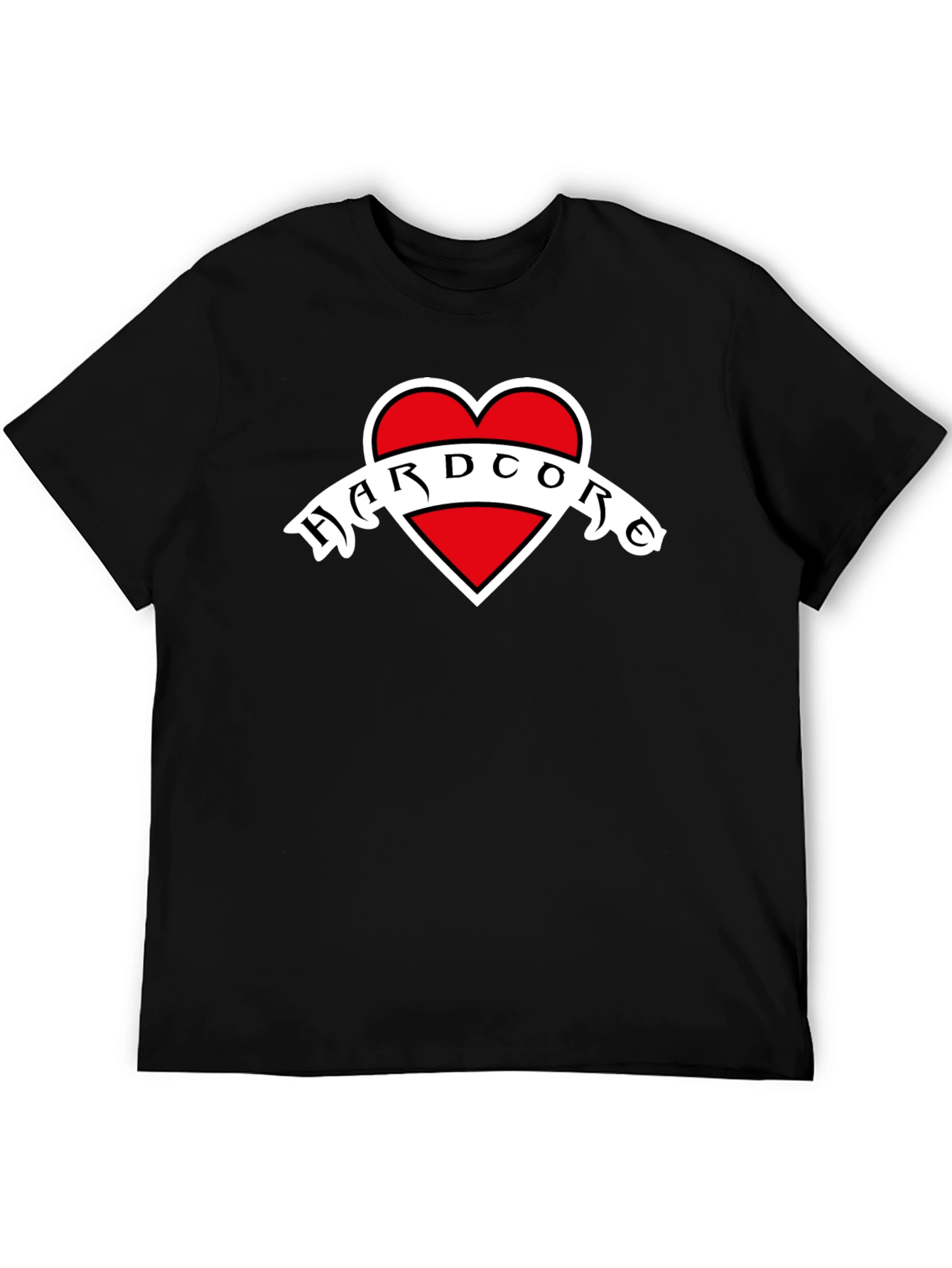 Hardcore Heart Graphic Black T-Shirt