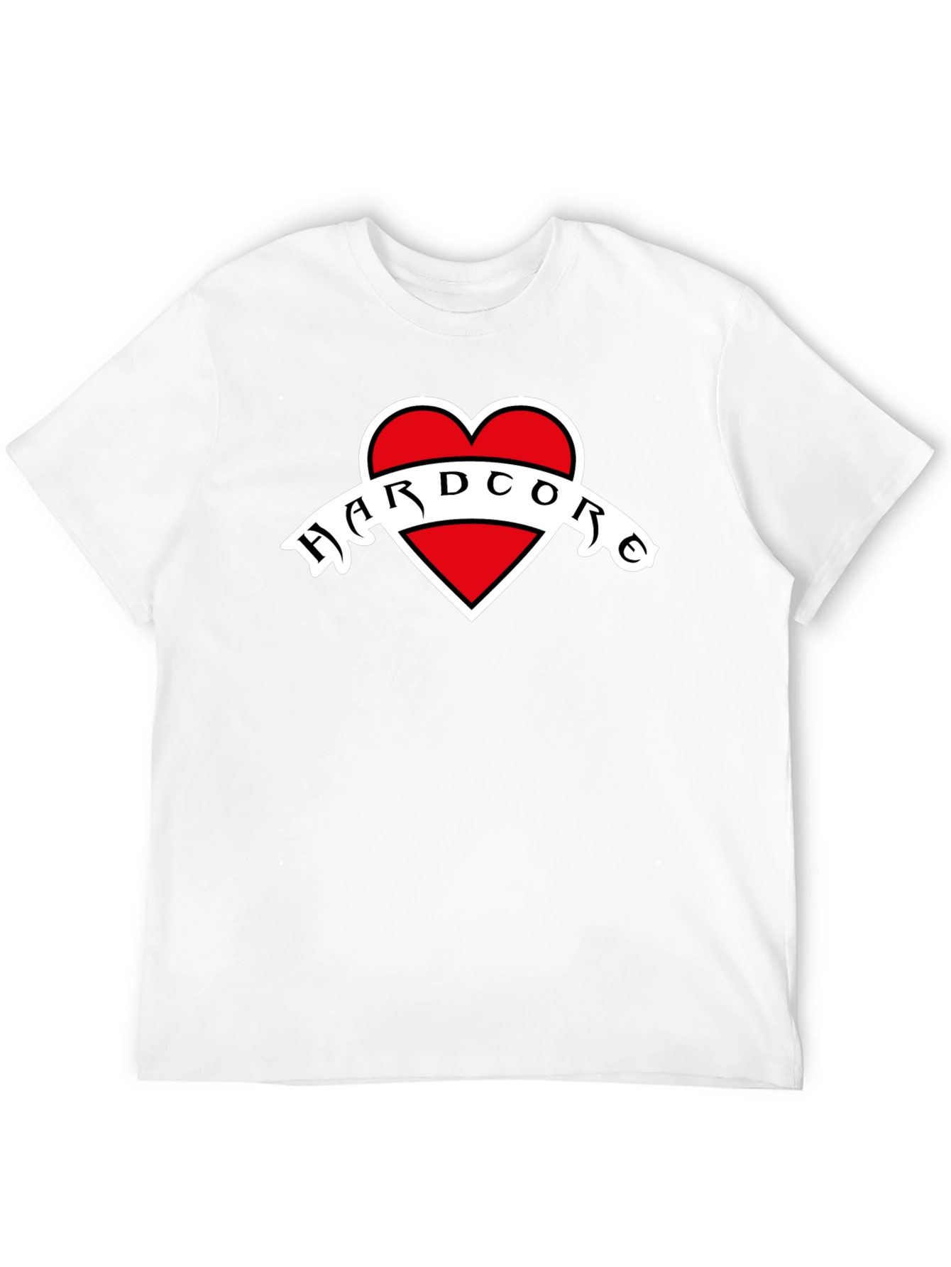 Hardcore Heart Graphic Black T-Shirt