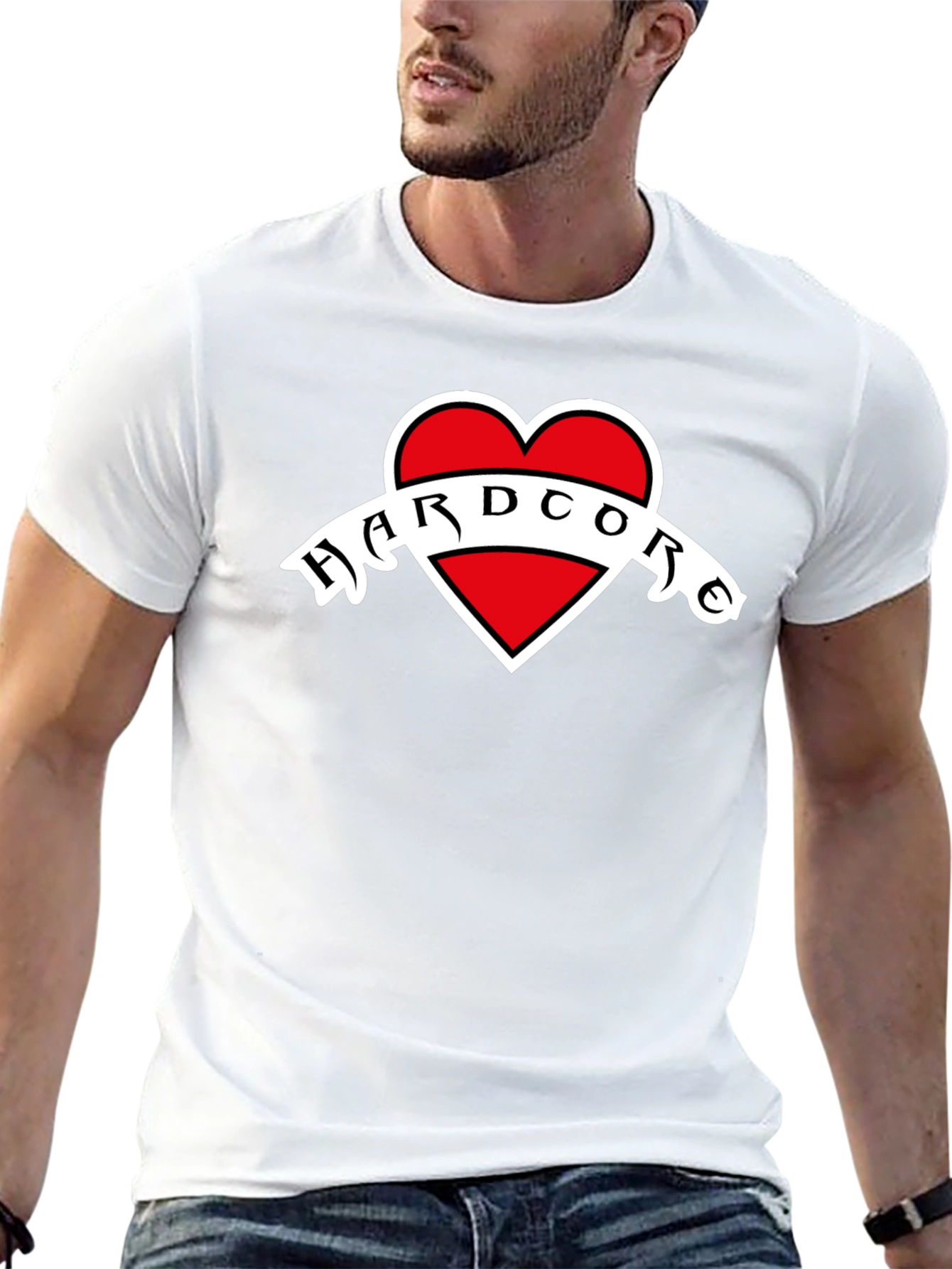 Hardcore Heart Graphic Black T-Shirt
