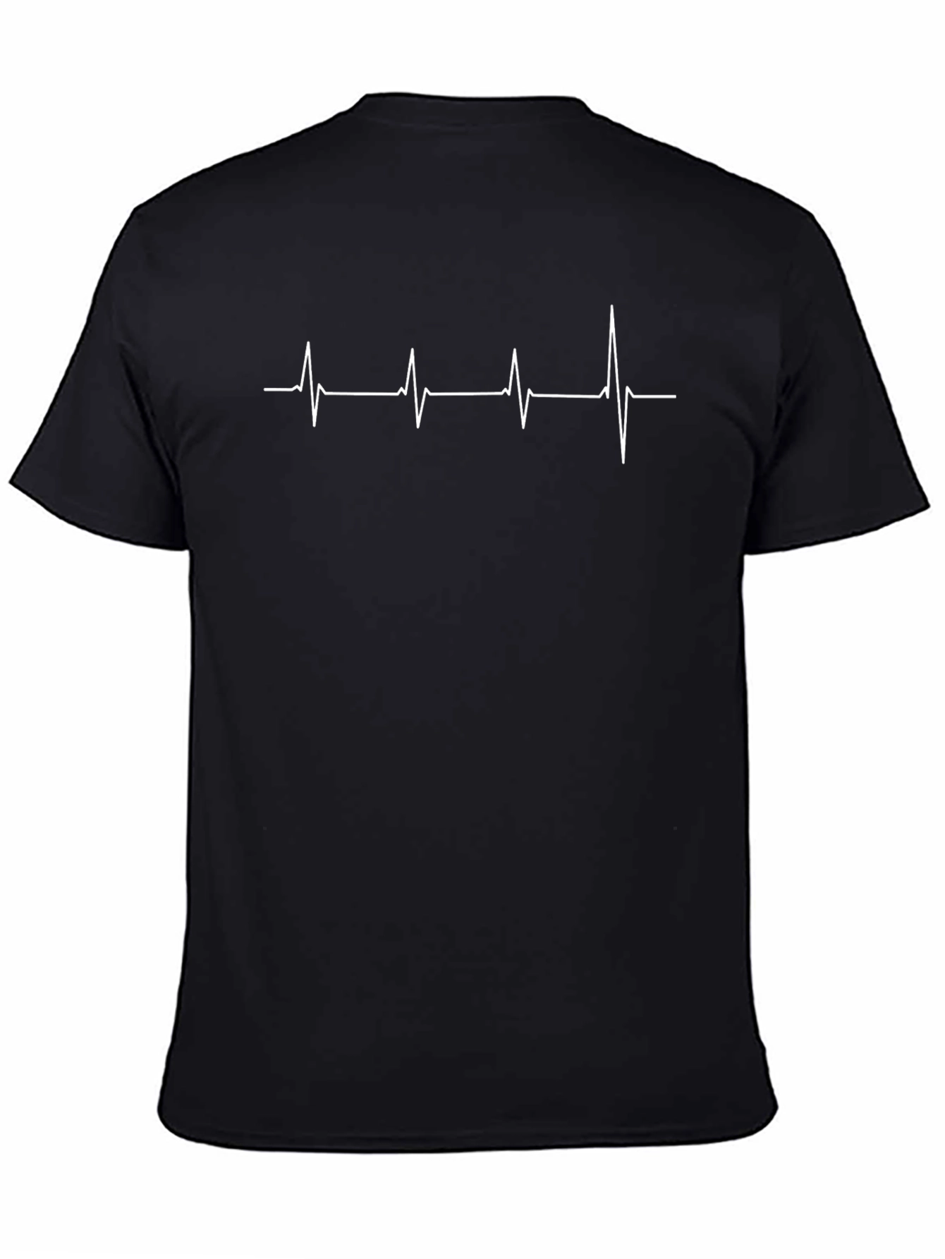 Heartbeat Line Graphic Black T-Shirt