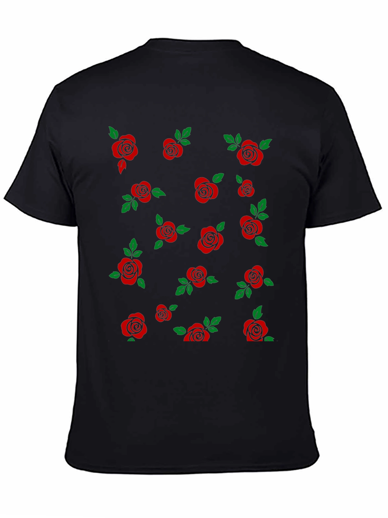 Rose Pattern T-Shirt - Stylish Floral Design