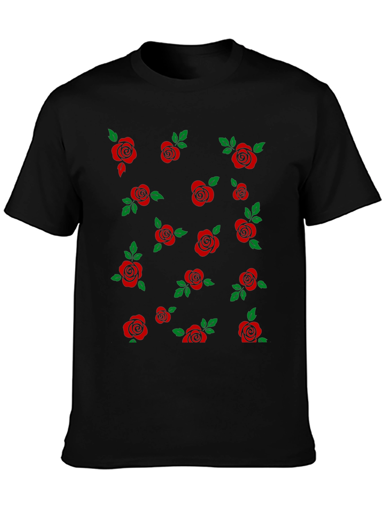 Rose Pattern T-Shirt - Stylish Floral Design